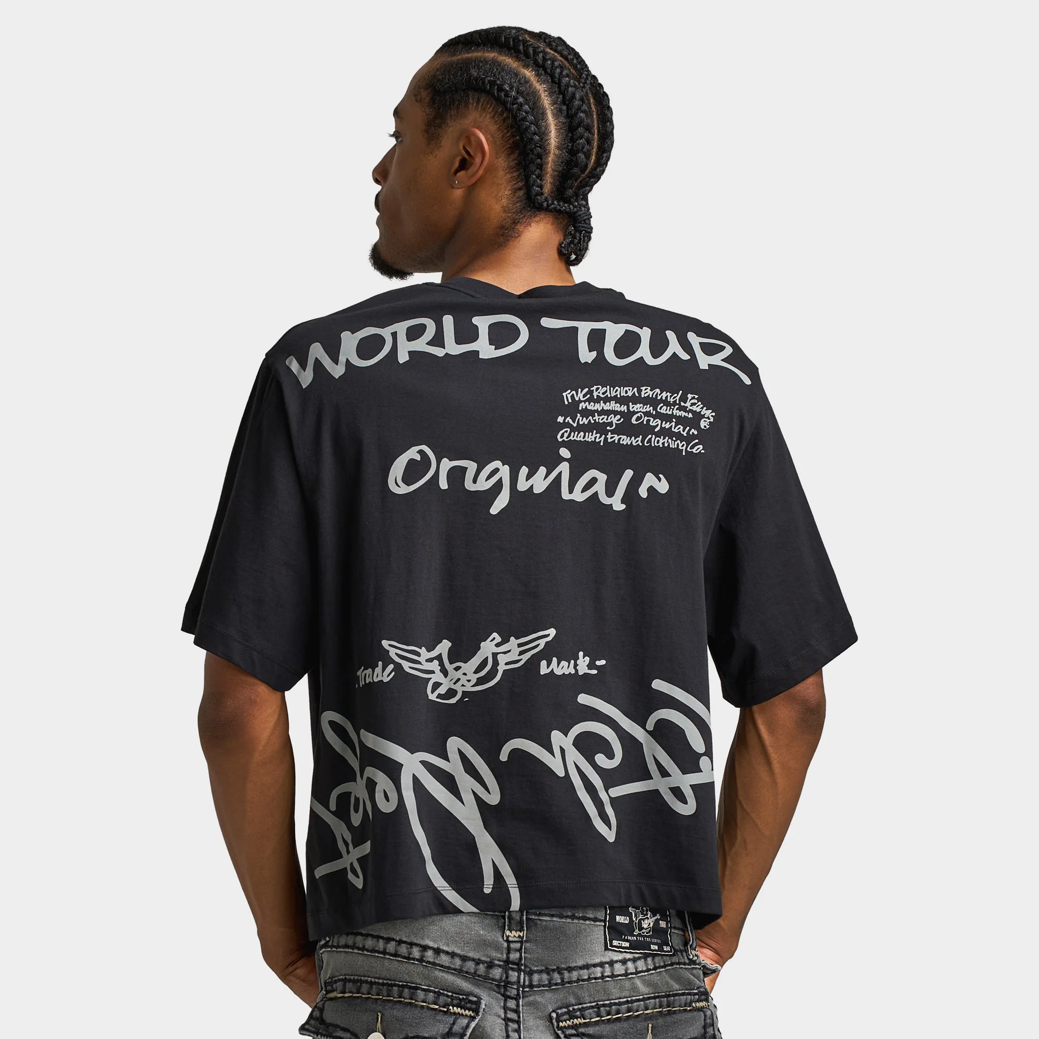 True Religion Script SS Boxy Tee / Jet Black - Image 2