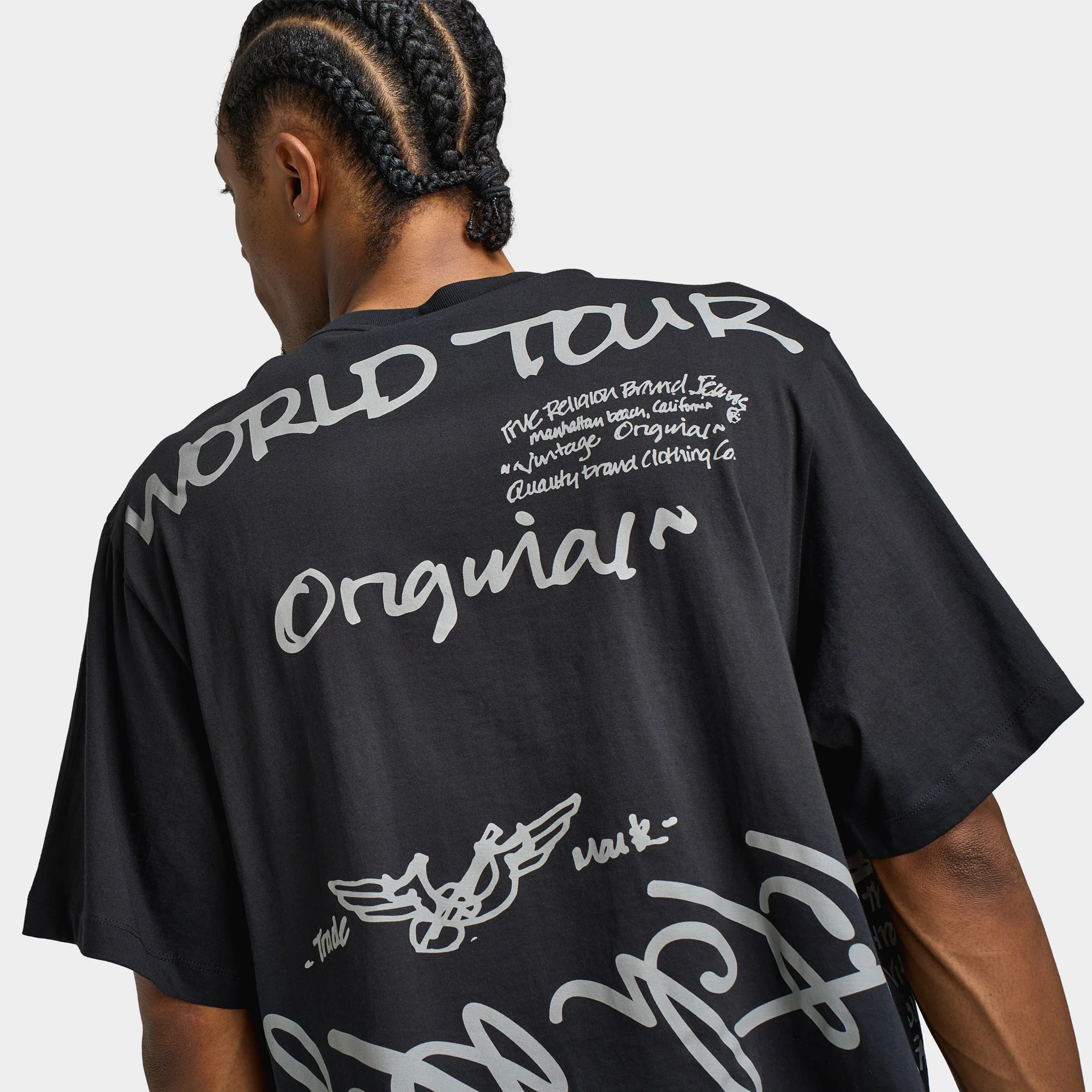 True Religion Script SS Boxy Tee / Jet Black - Image 4