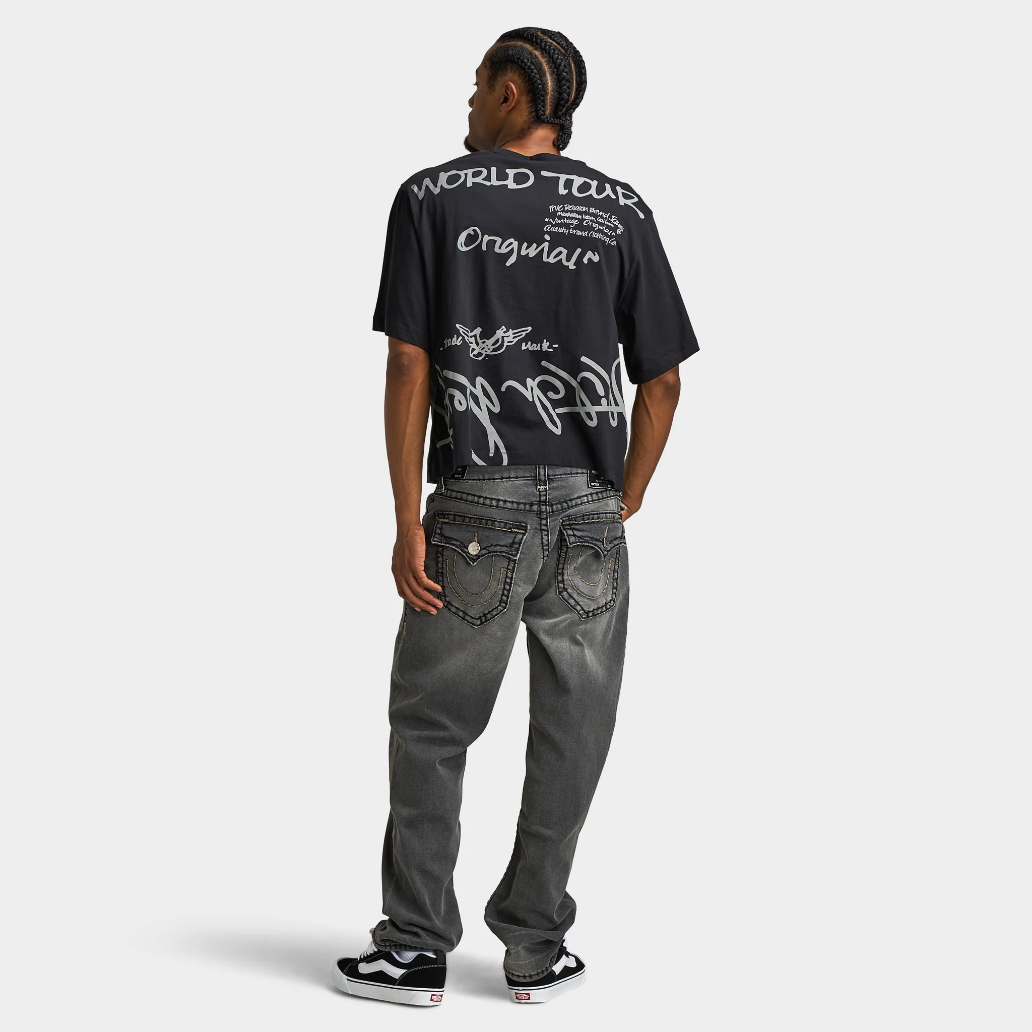 True Religion Script SS Boxy Tee / Jet Black - Image 5