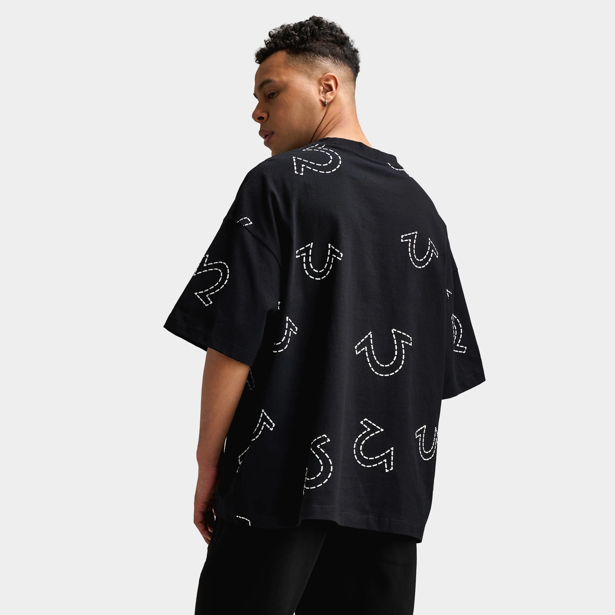 True Religion SS HS PRINT OVERSIZED TEE Jet Black - Image 2