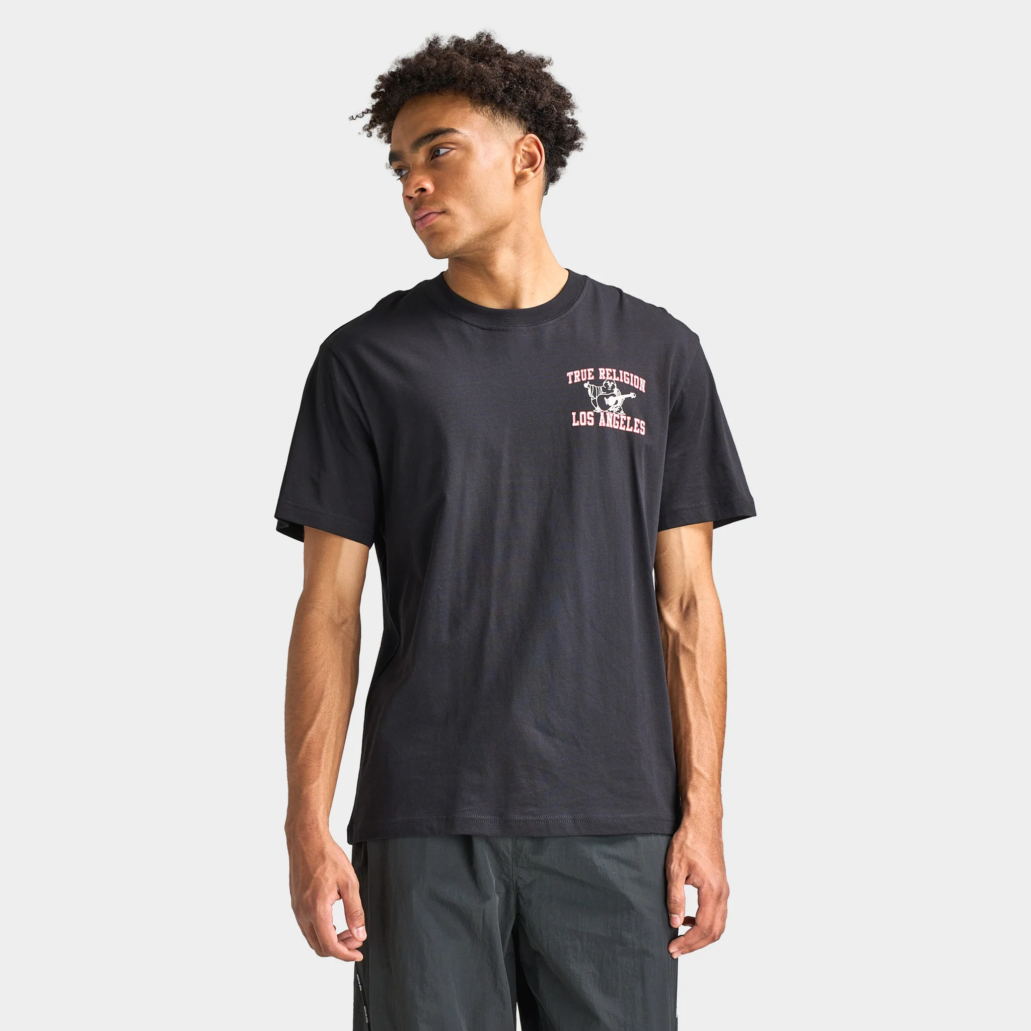 True Religion SS Mesh Print Buddha Tee / Black - Image 2