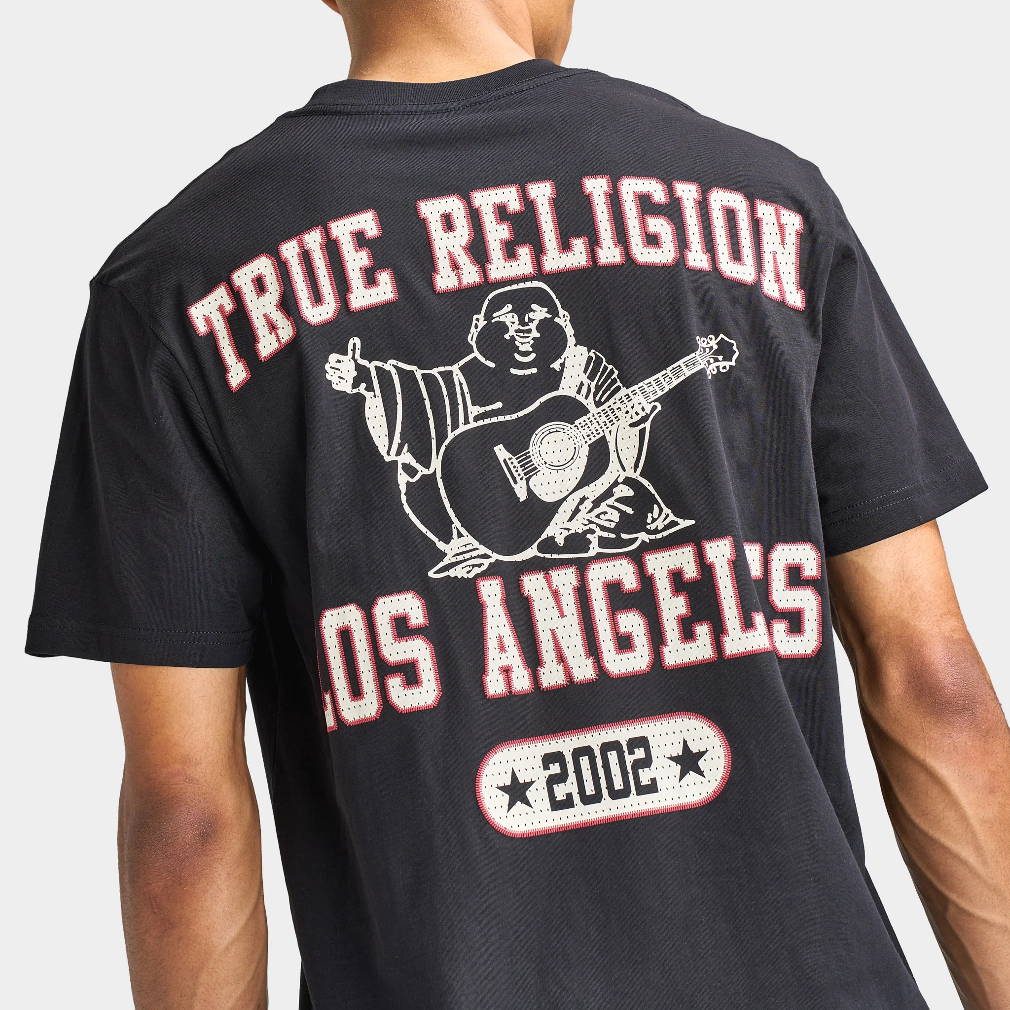 True Religion SS Mesh Print Buddha Tee / Black - Image 3