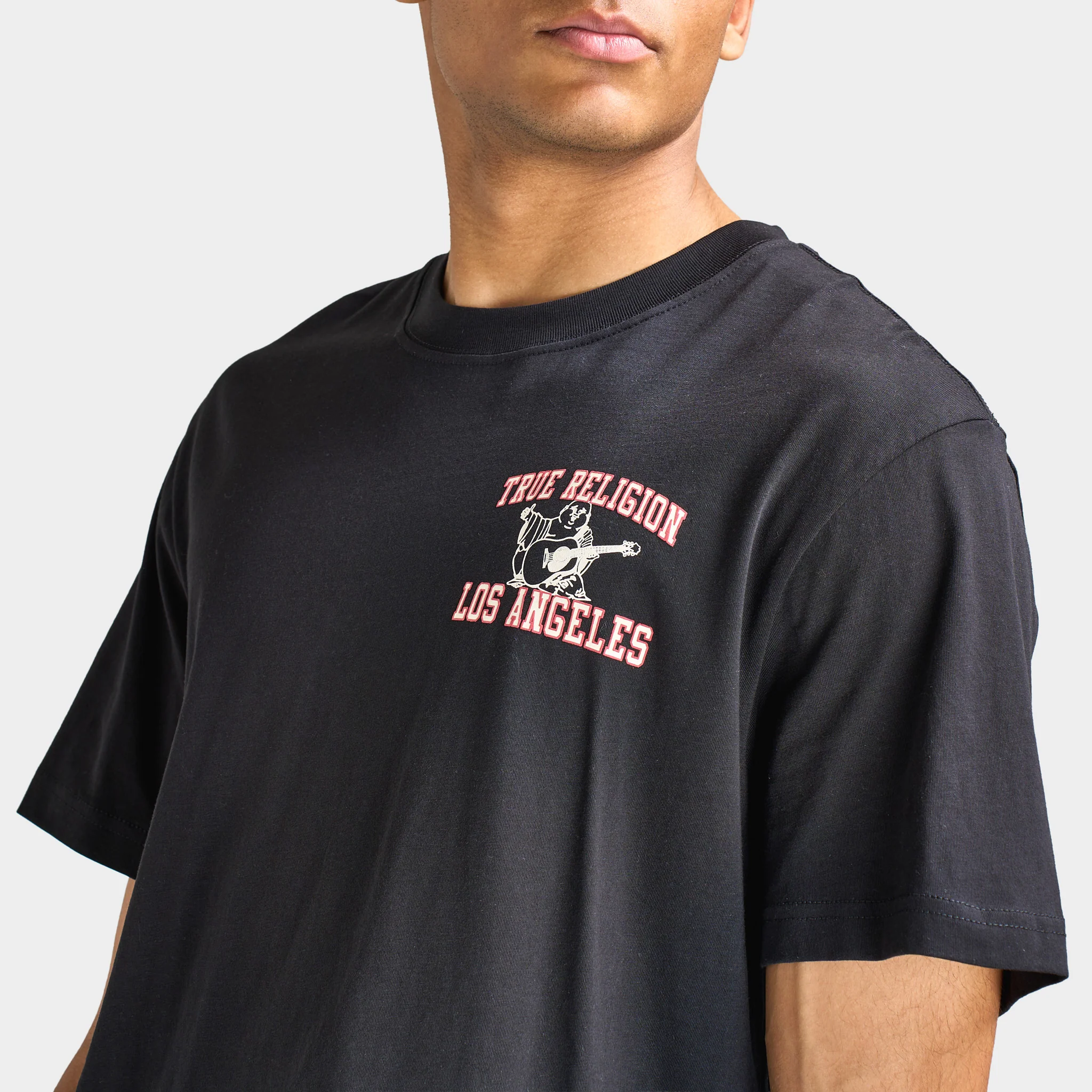 True Religion SS Mesh Print Buddha Tee / Black - Image 4