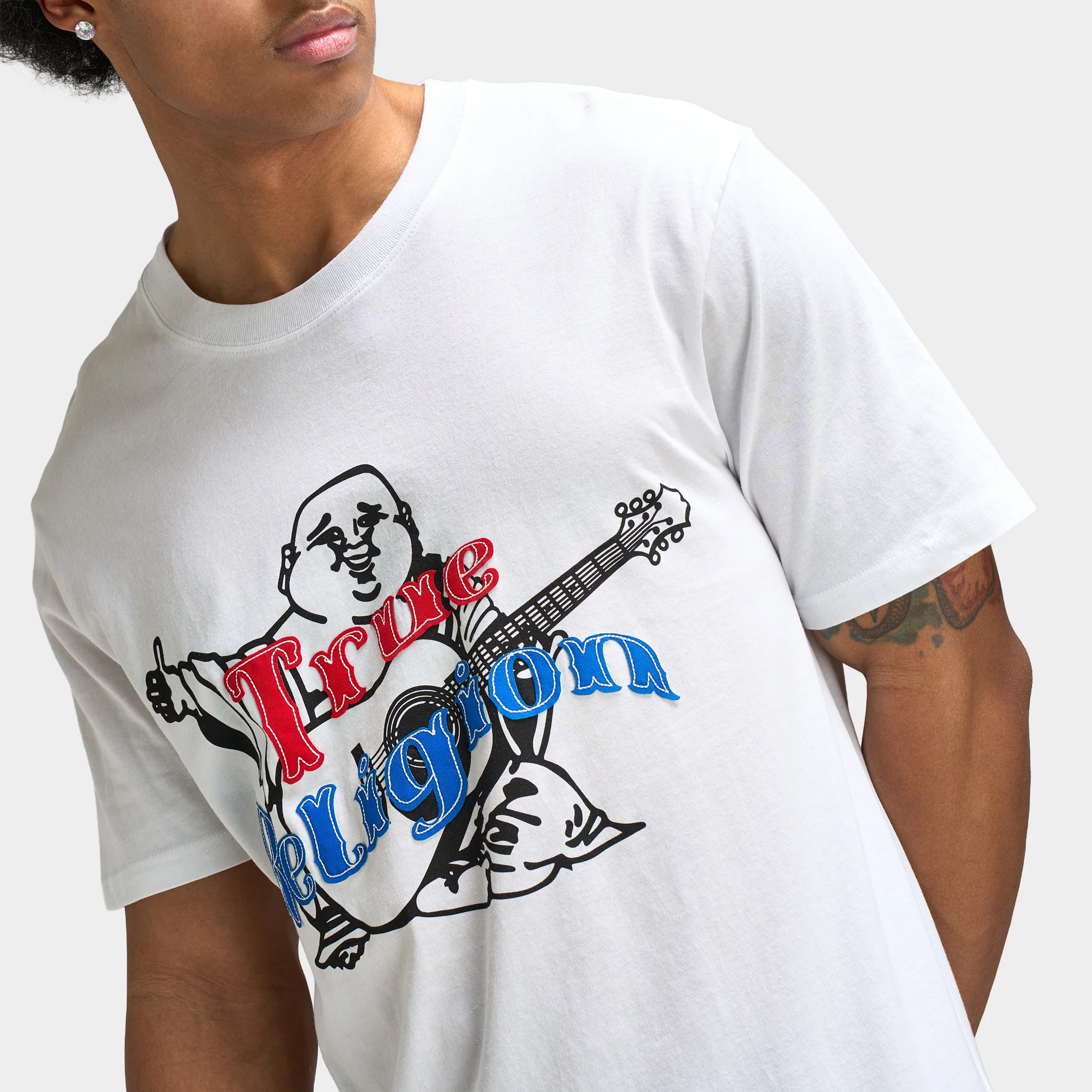 True Religion SS Original Stitch Tee / Optic White - Image 4
