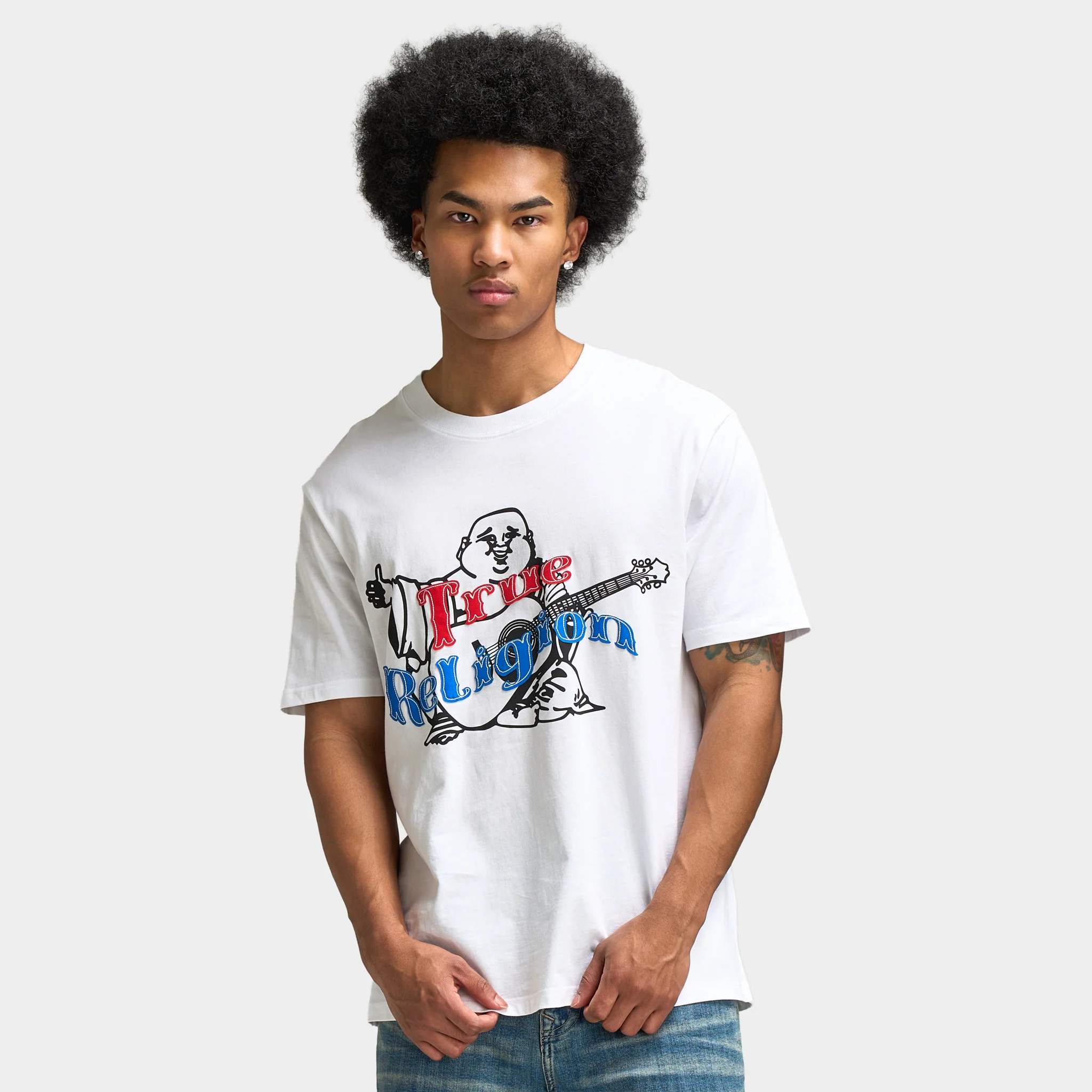 True Religion SS Original Stitch Tee / Optic White - Image 5