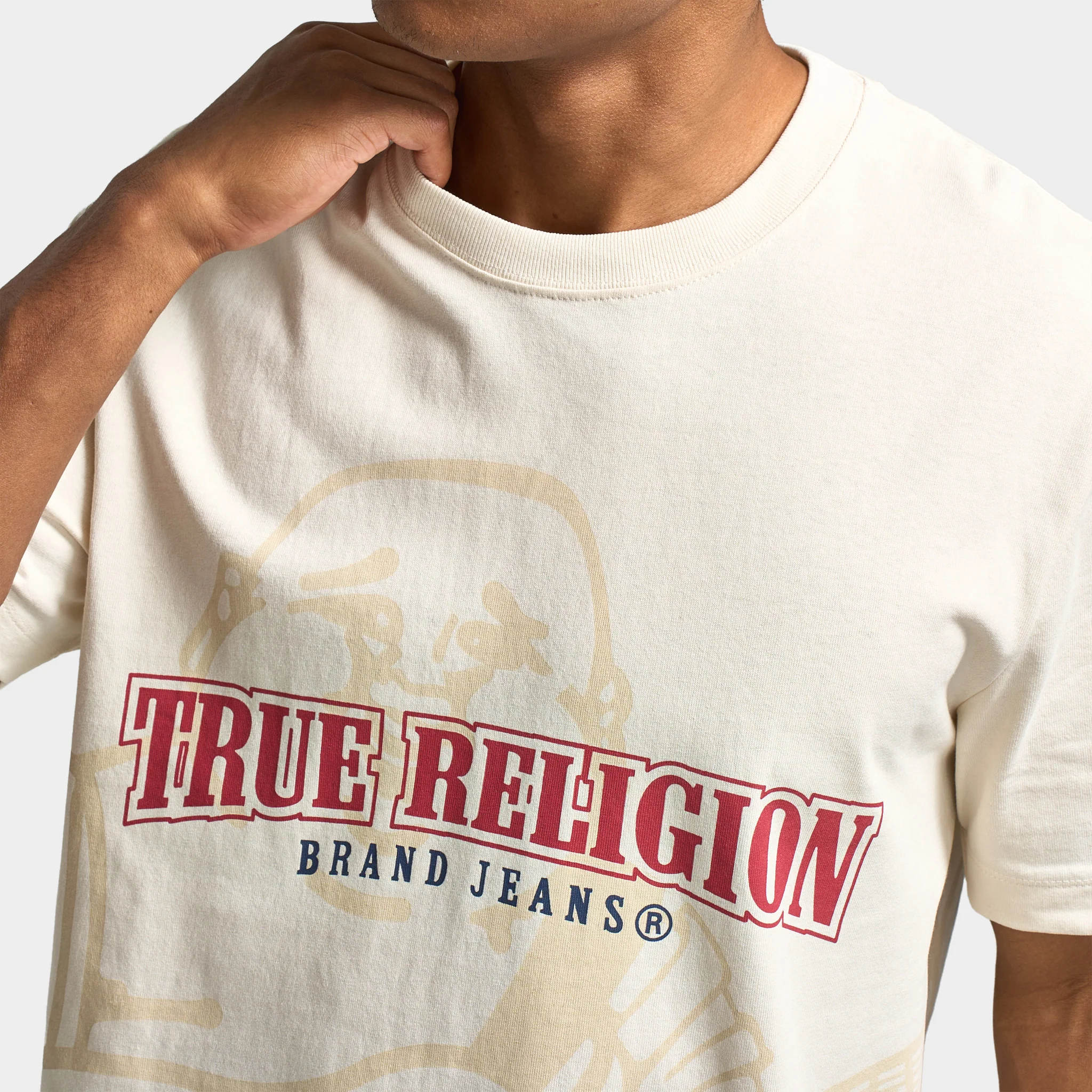 True Religion SS QT Logo Tee / Winter White - Image 3