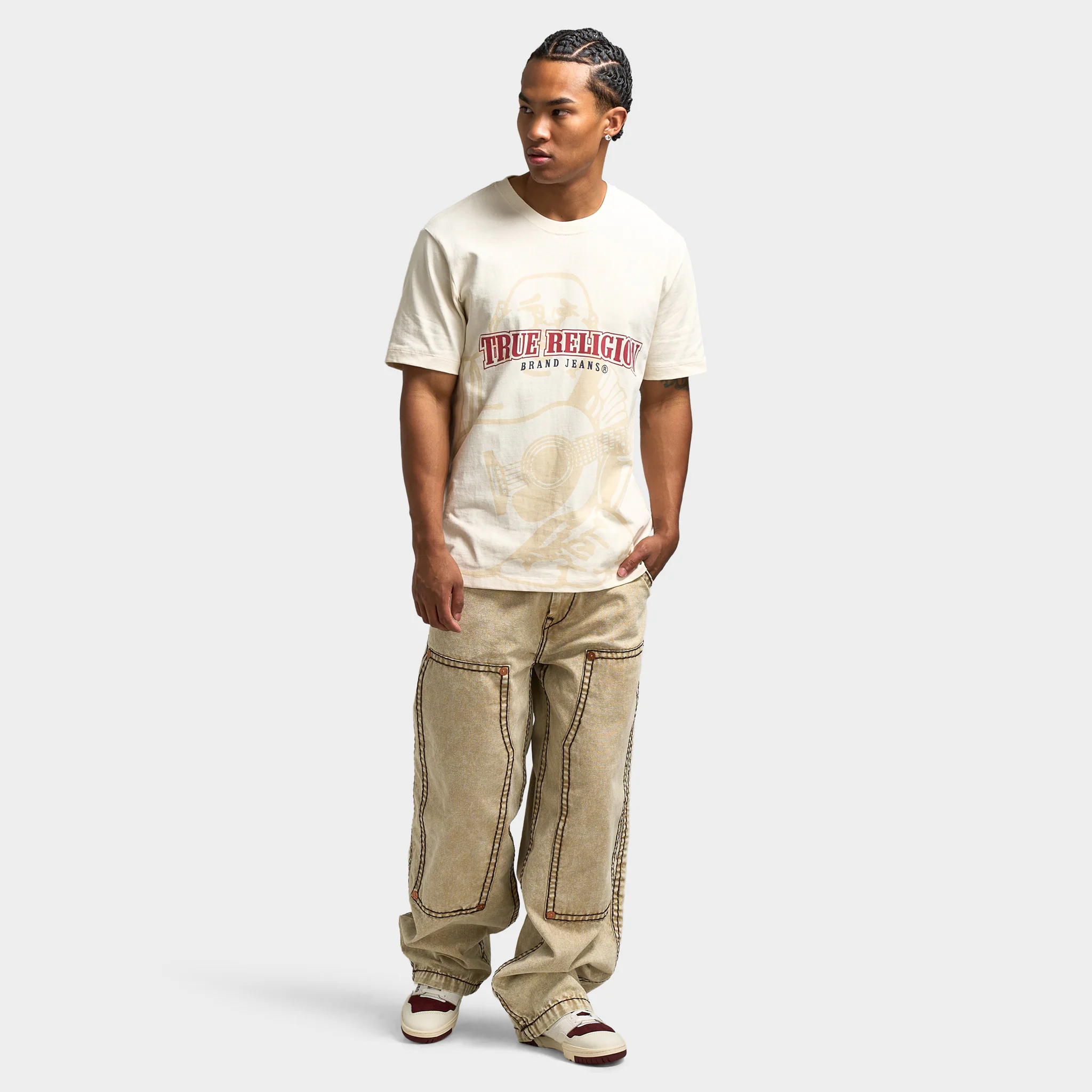 True Religion SS QT Logo Tee / Winter White - Image 4