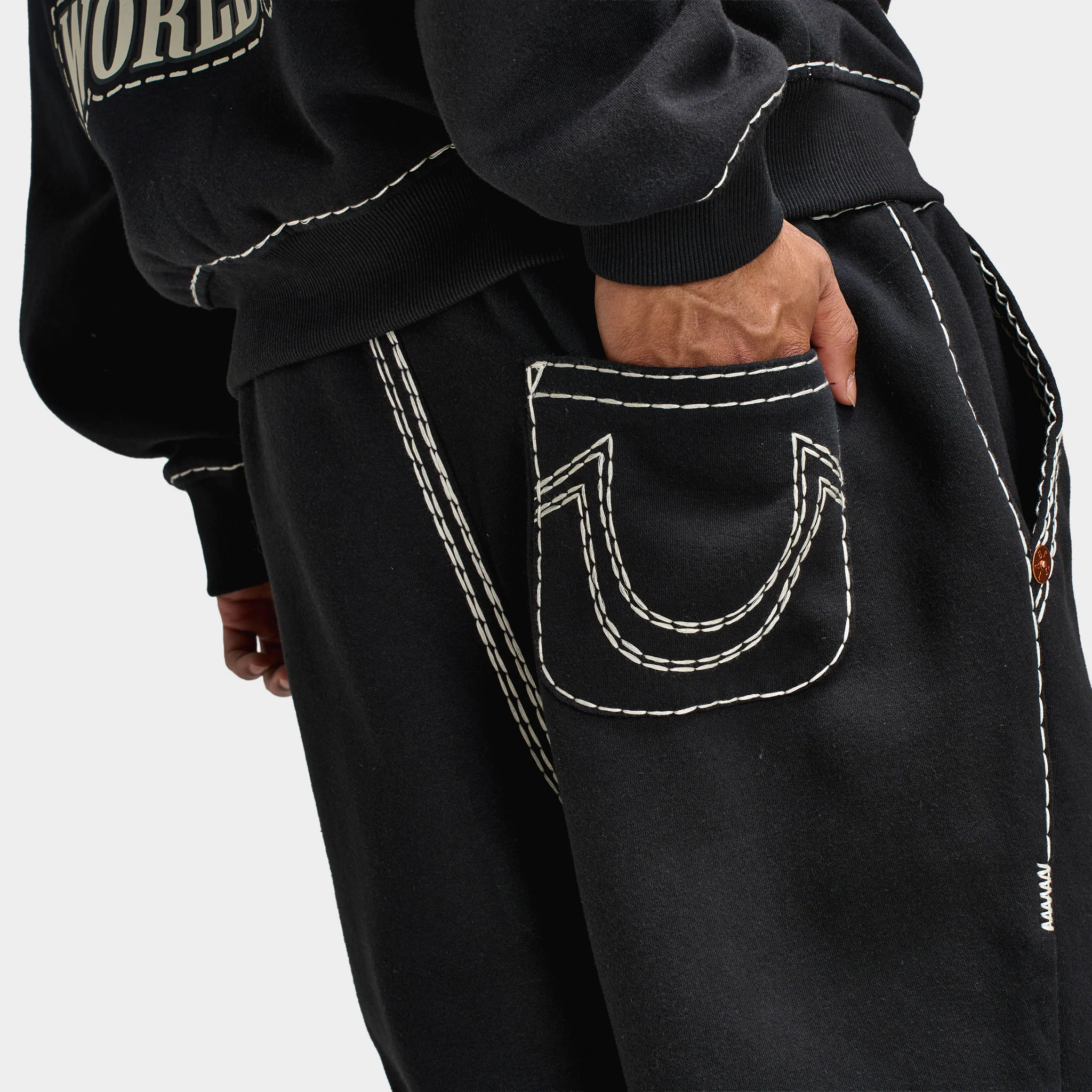 True Religion Super Quad Stitch Jogger / Black - Image 5