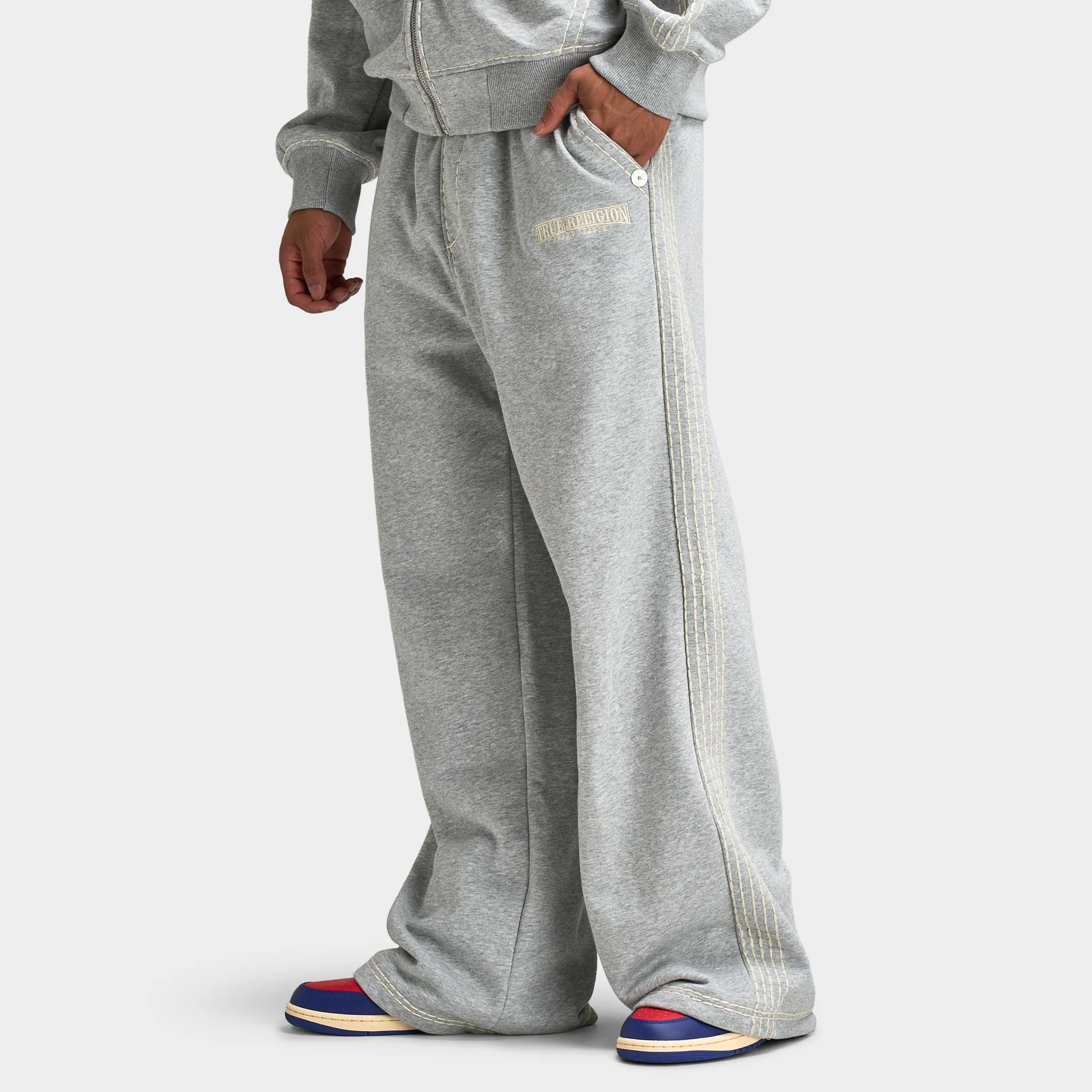 True Religion Super T Baggy Sweats / Heather Grey - Image 4