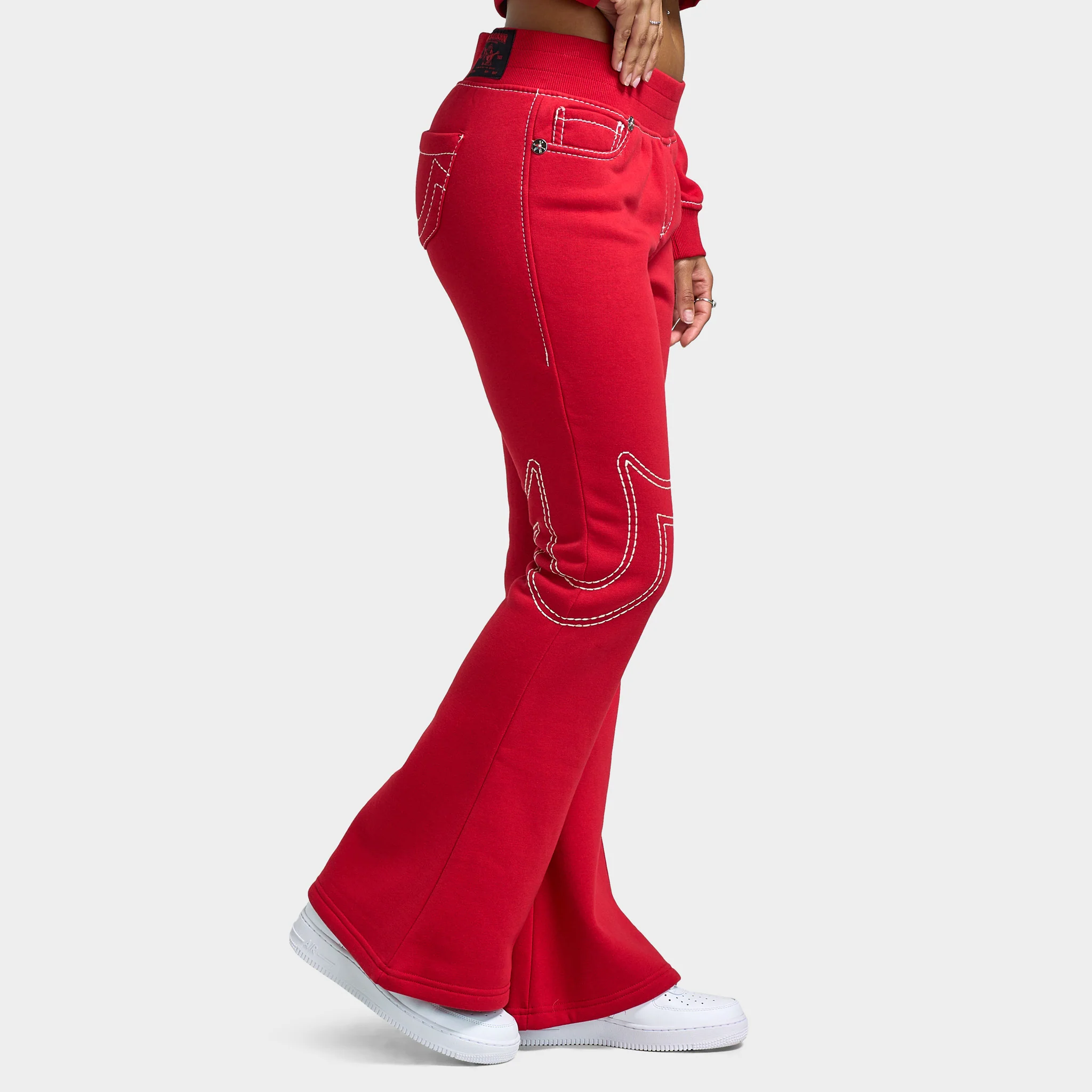 True Religion Women's Anniversary Big T Flare Pants / Scarlet Sage - Image 4