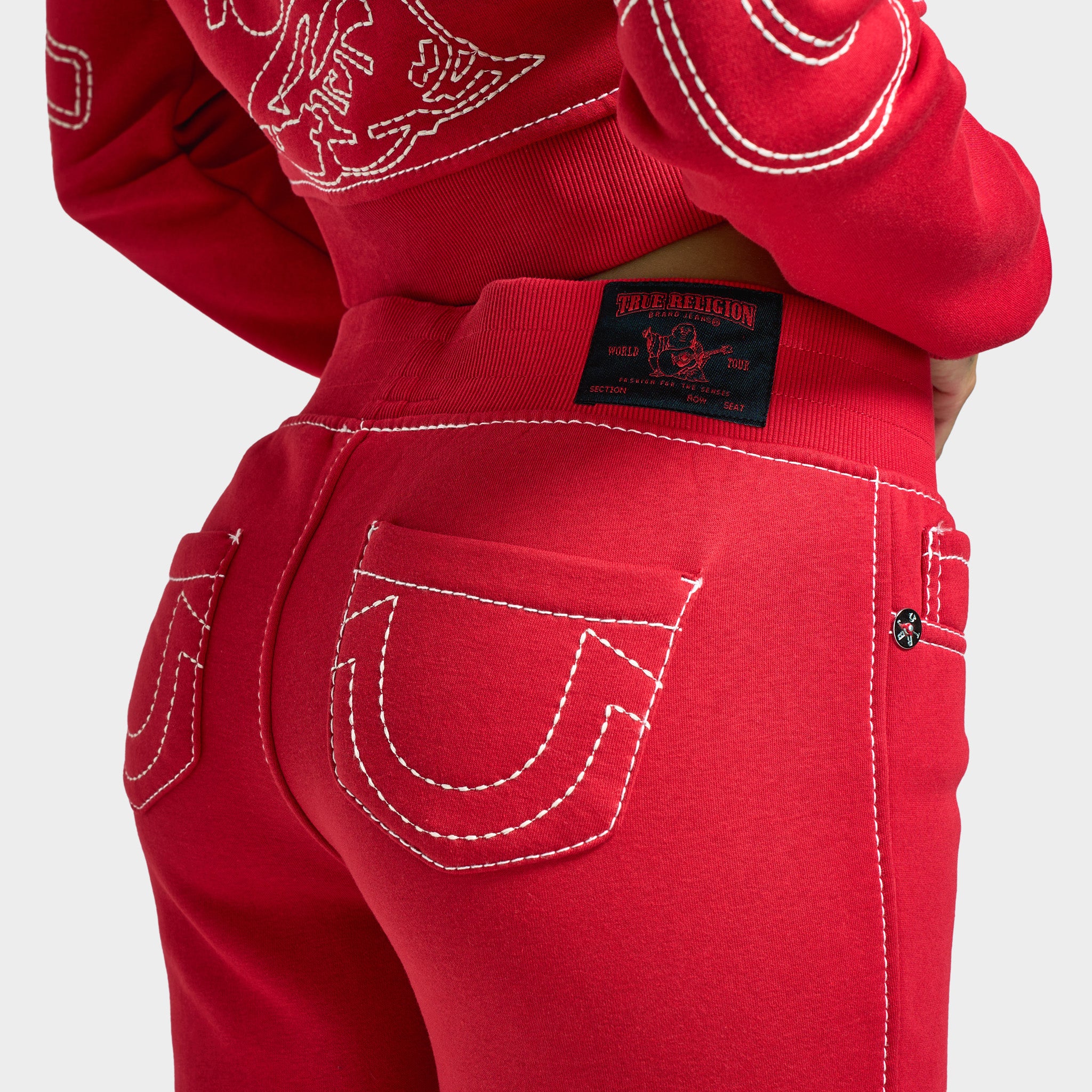 True Religion Women's Anniversary Big T Flare Pants / Scarlet Sage - Image 5