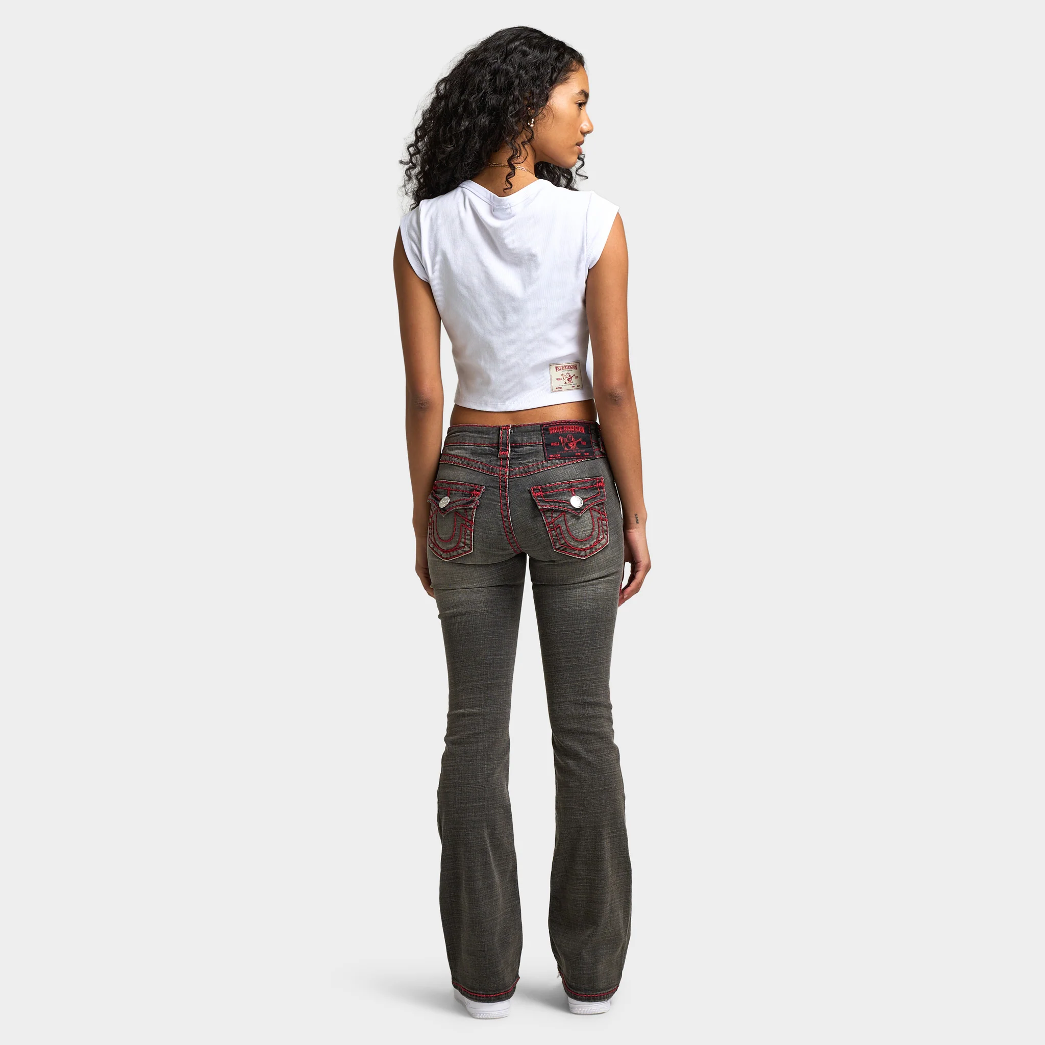 True Religion Women's Anniversary Notched Rib Tee / White - Image 5