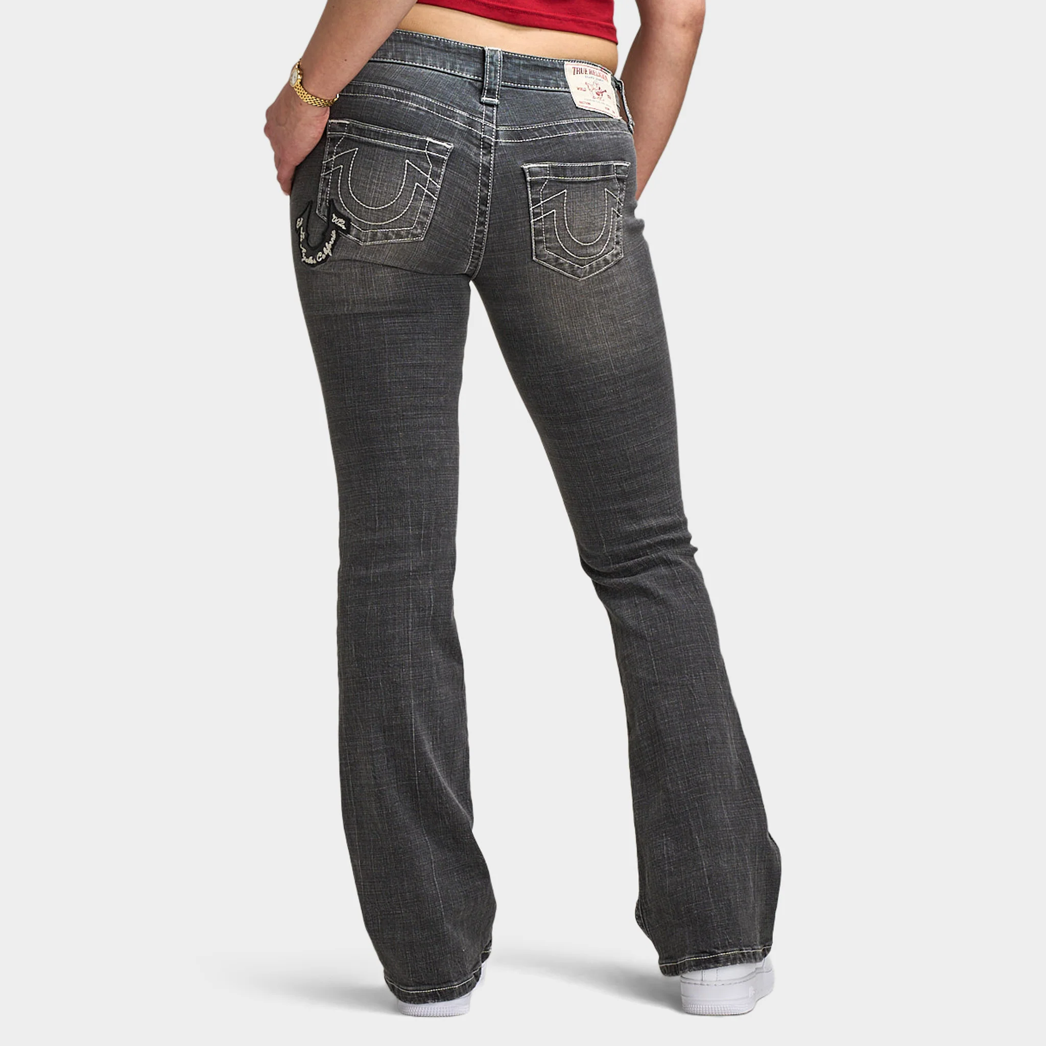 True Religion Women's Applique Becca Mid Rise Bootcut / Lush Glow - Image 4