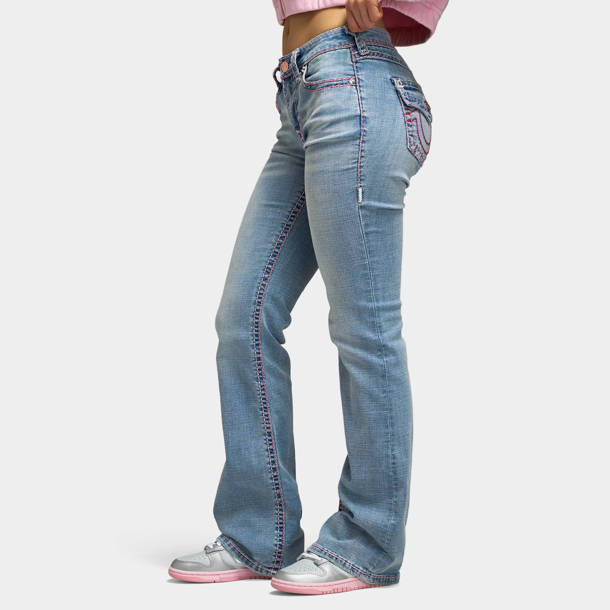 True Religion Women's Becca Mid Rise Bootcut Super T Flap / Champagne Glow - Image 4