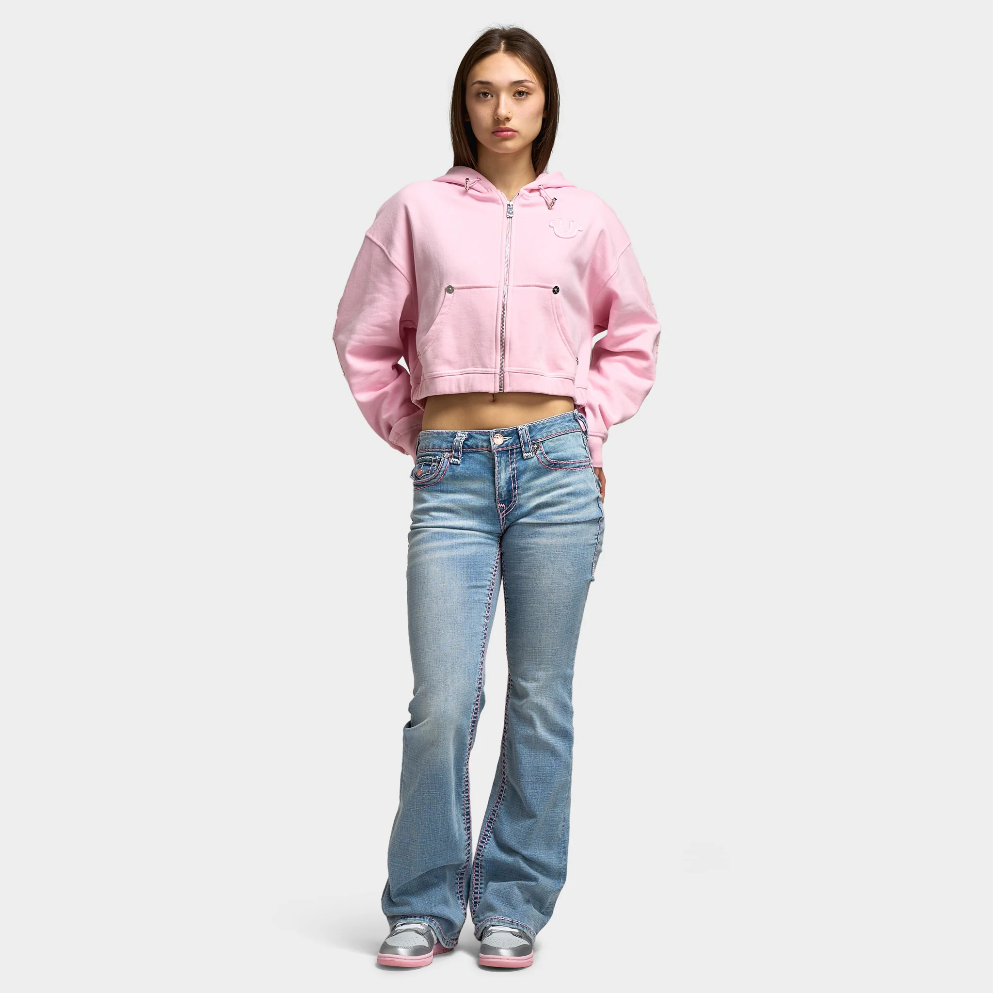 True Religion Women's Becca Mid Rise Bootcut Super T Flap / Champagne Glow - Image 6