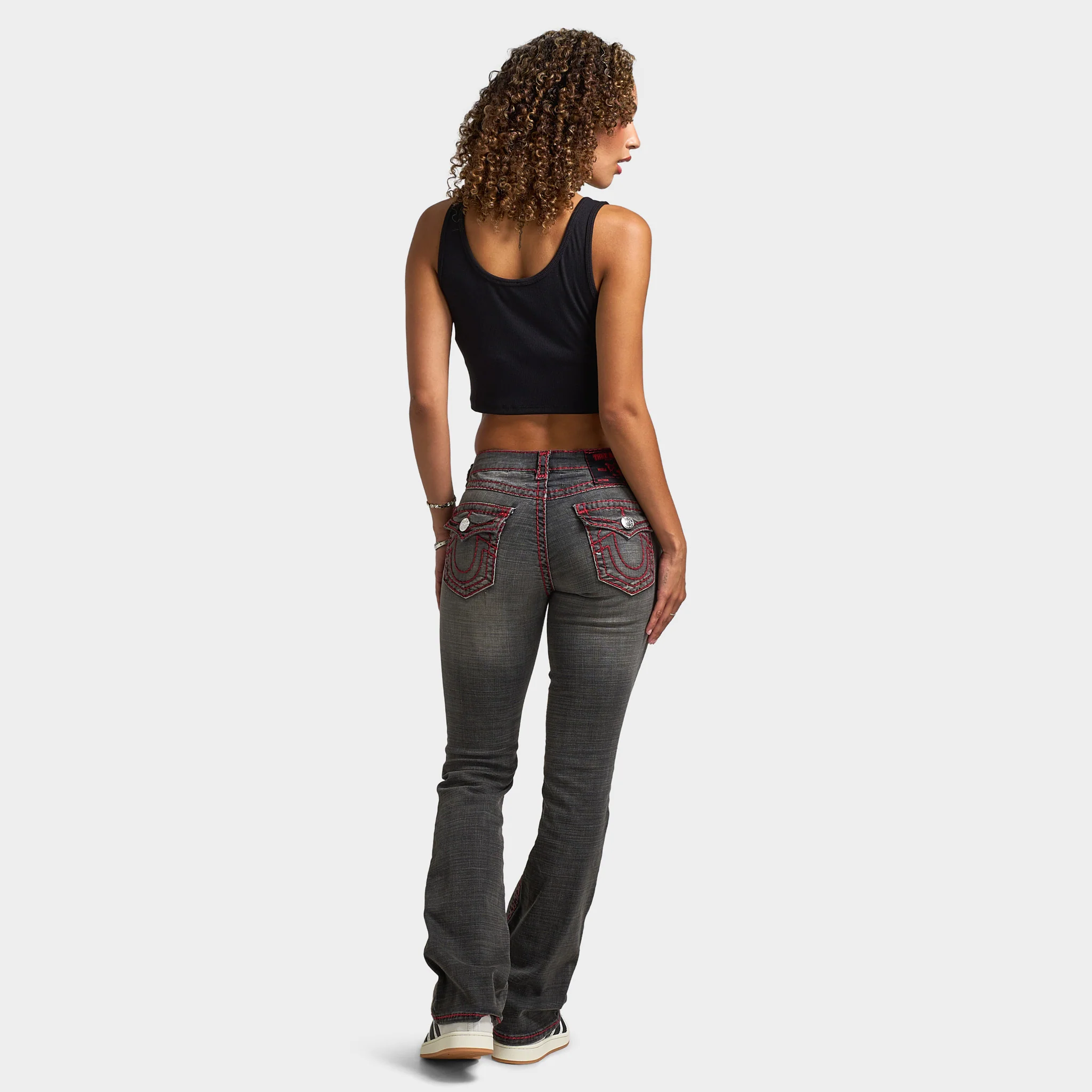 True Religion Women's Crystal Tiger Cut Hem Tank / Jet Black - Image 5