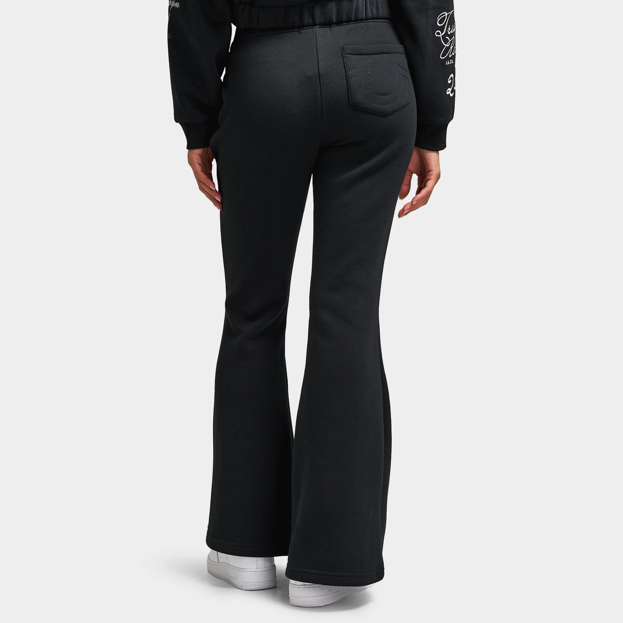 True Religion Women's Crystal V WB Flare Pants / Jet Black - Image 2