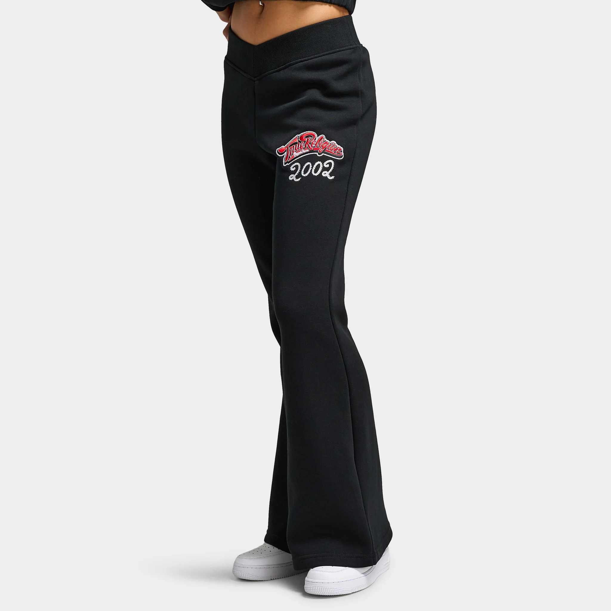 True Religion Women's Crystal V WB Flare Pants / Jet Black - Image 3