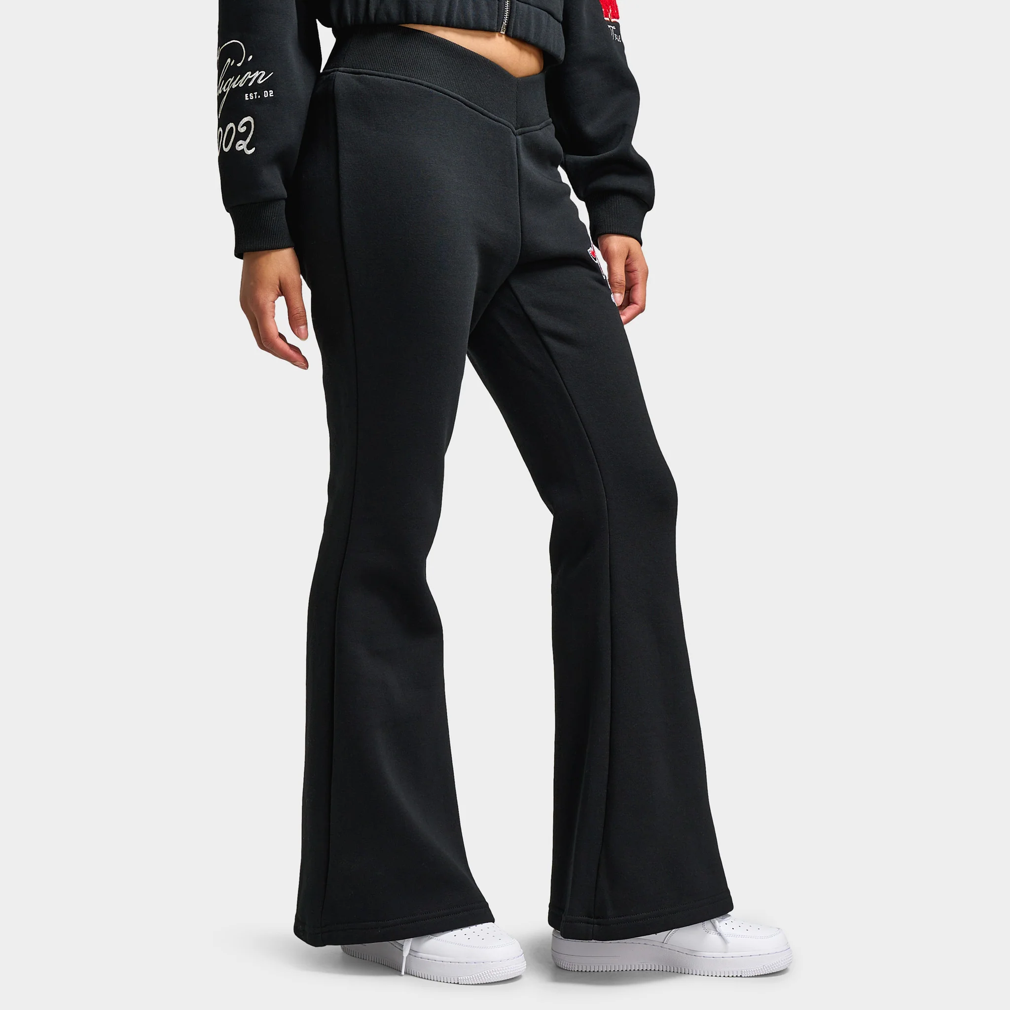 True Religion Women's Crystal V WB Flare Pants / Jet Black - Image 4
