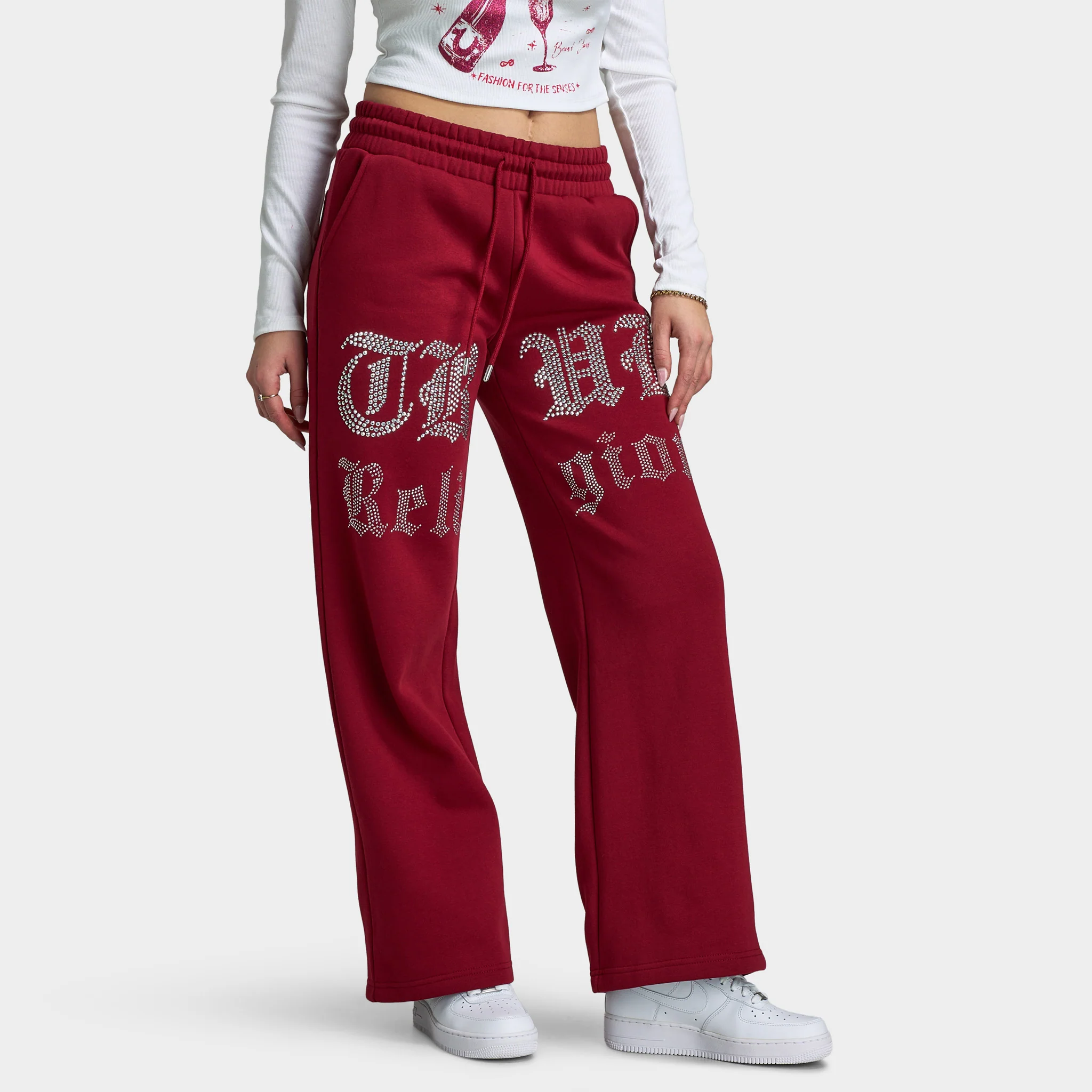 True Religion Women's Crystal Wide Leg Pants / Rhubarb - Image 4
