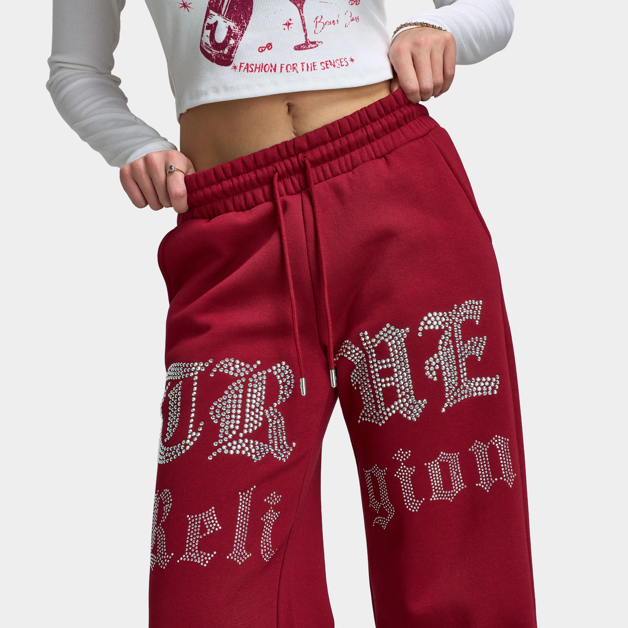 True Religion Women's Crystal Wide Leg Pants / Rhubarb - Image 5