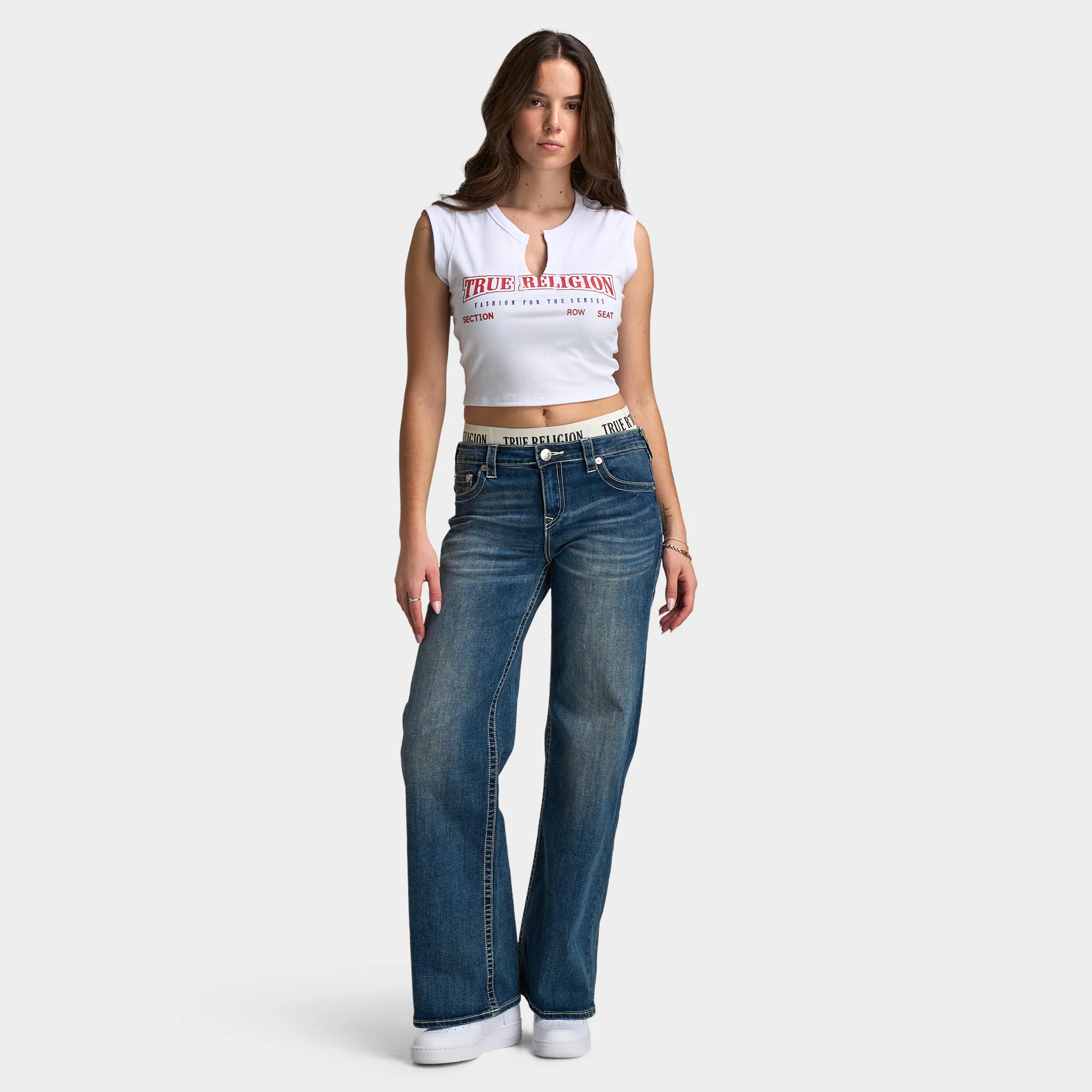 True Religion Women's Elastic Brief Bobbi Baggy Jean / Blue - Image 6