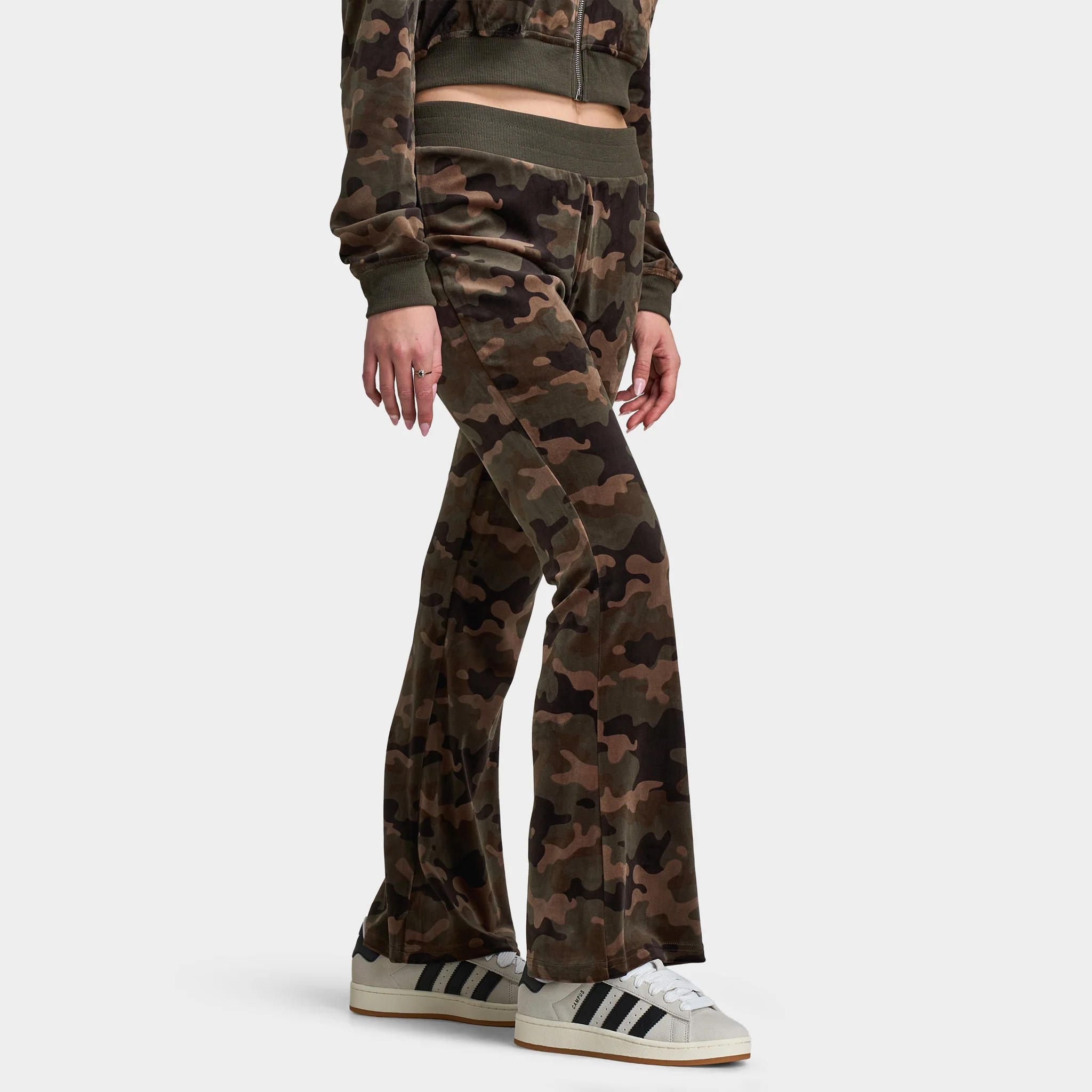 True Religion Women's Velour Bootcut Pants / Brown Camo - Image 4
