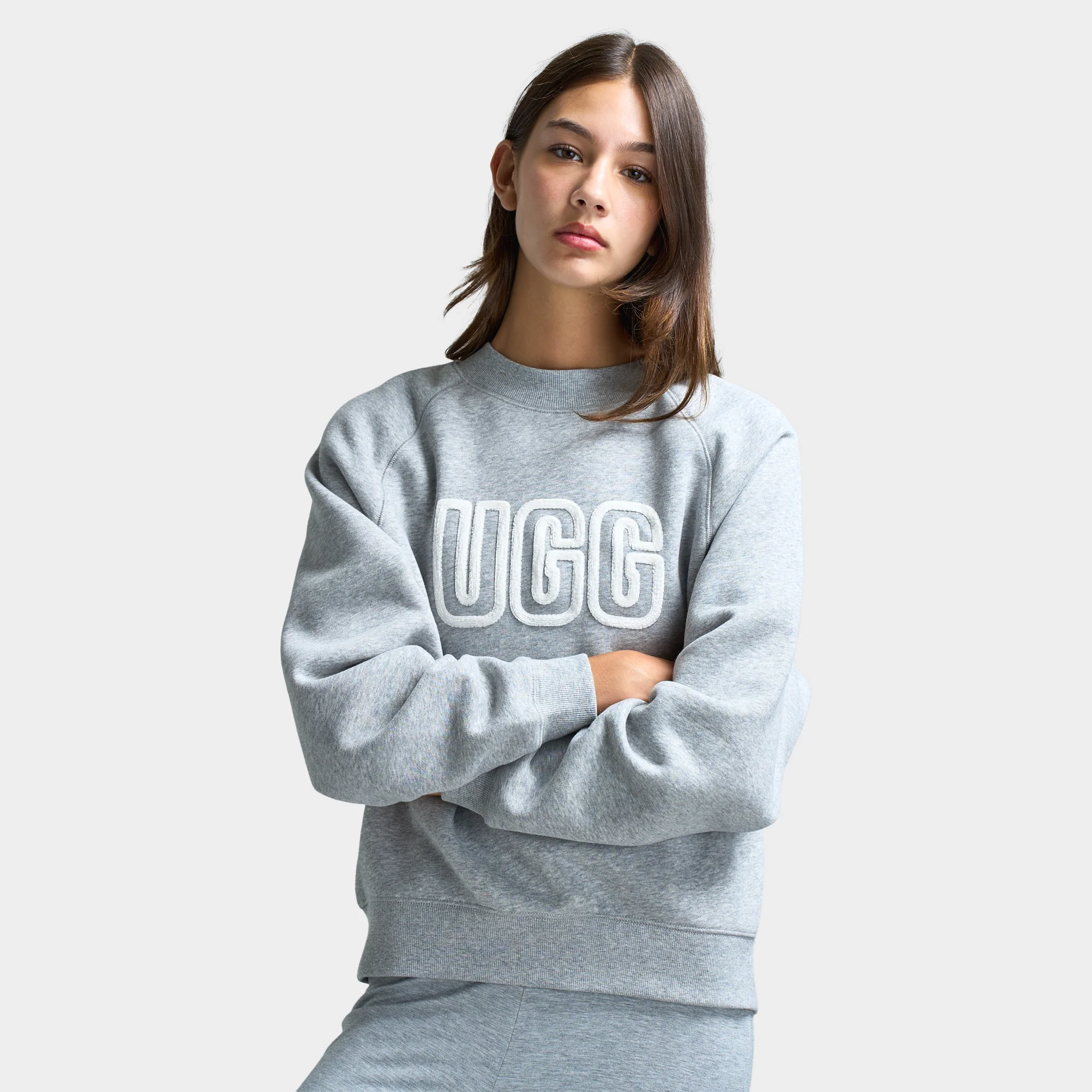 UGG Women's Logo Crewneck / Heather Grey - Image 3