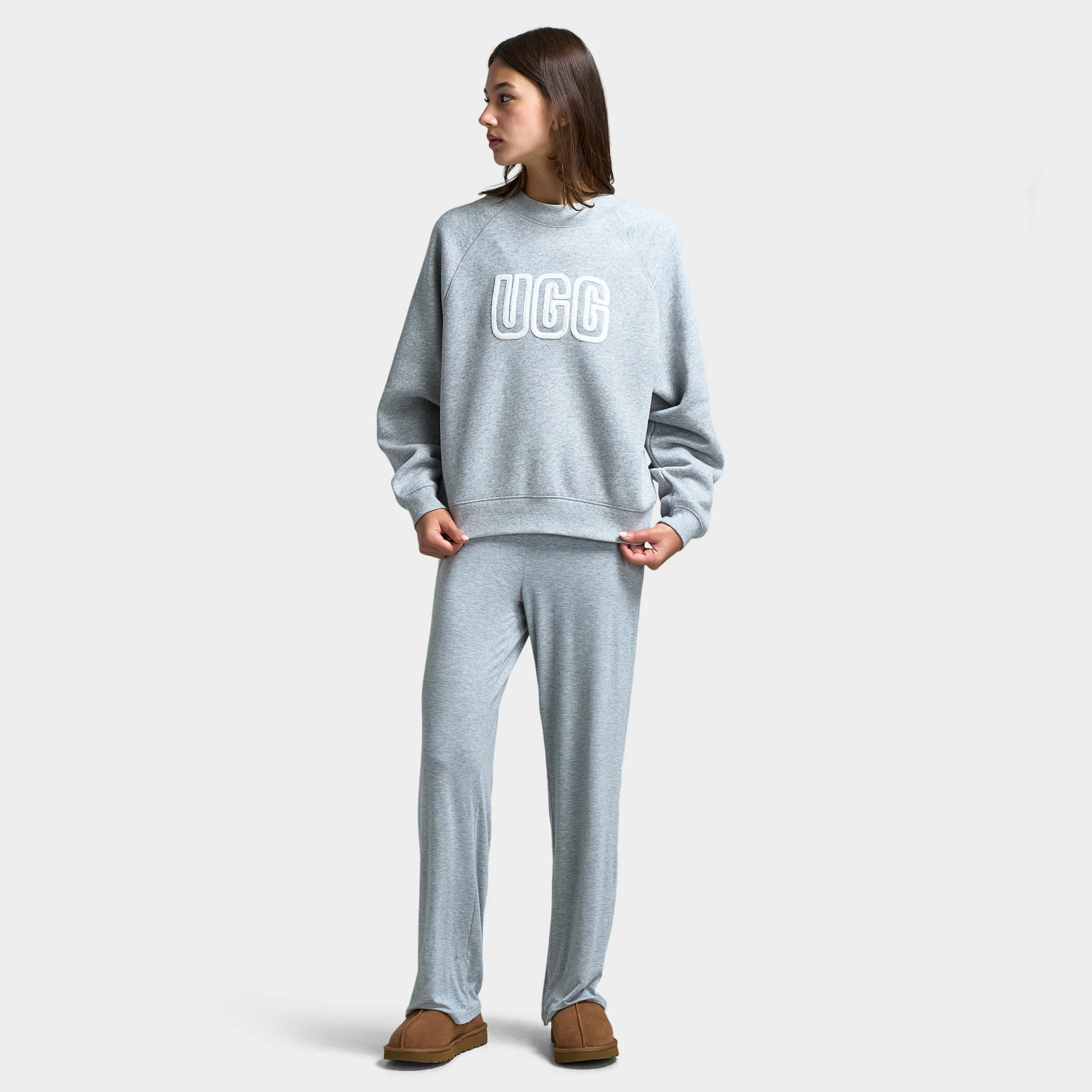 UGG Women's Logo Crewneck / Heather Grey - Image 6