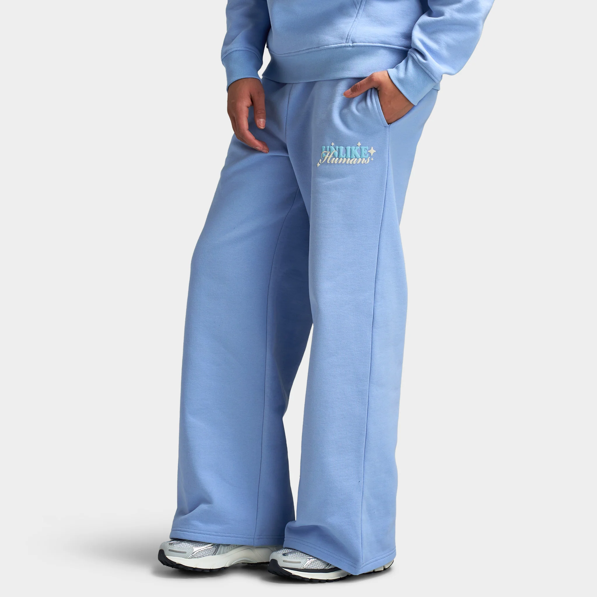 Unlike Humans Grow Wide Leg Joggers / Blue - Image 3