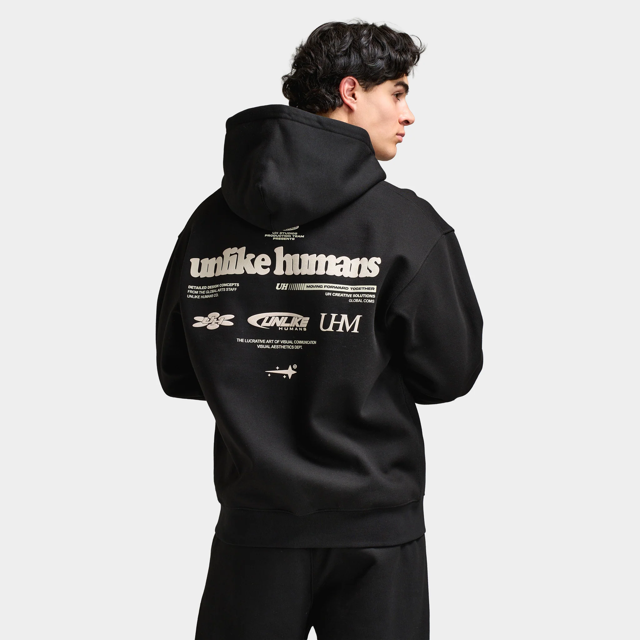 Unlike Humans Highgrade Hoodie Black / Black - Image 2