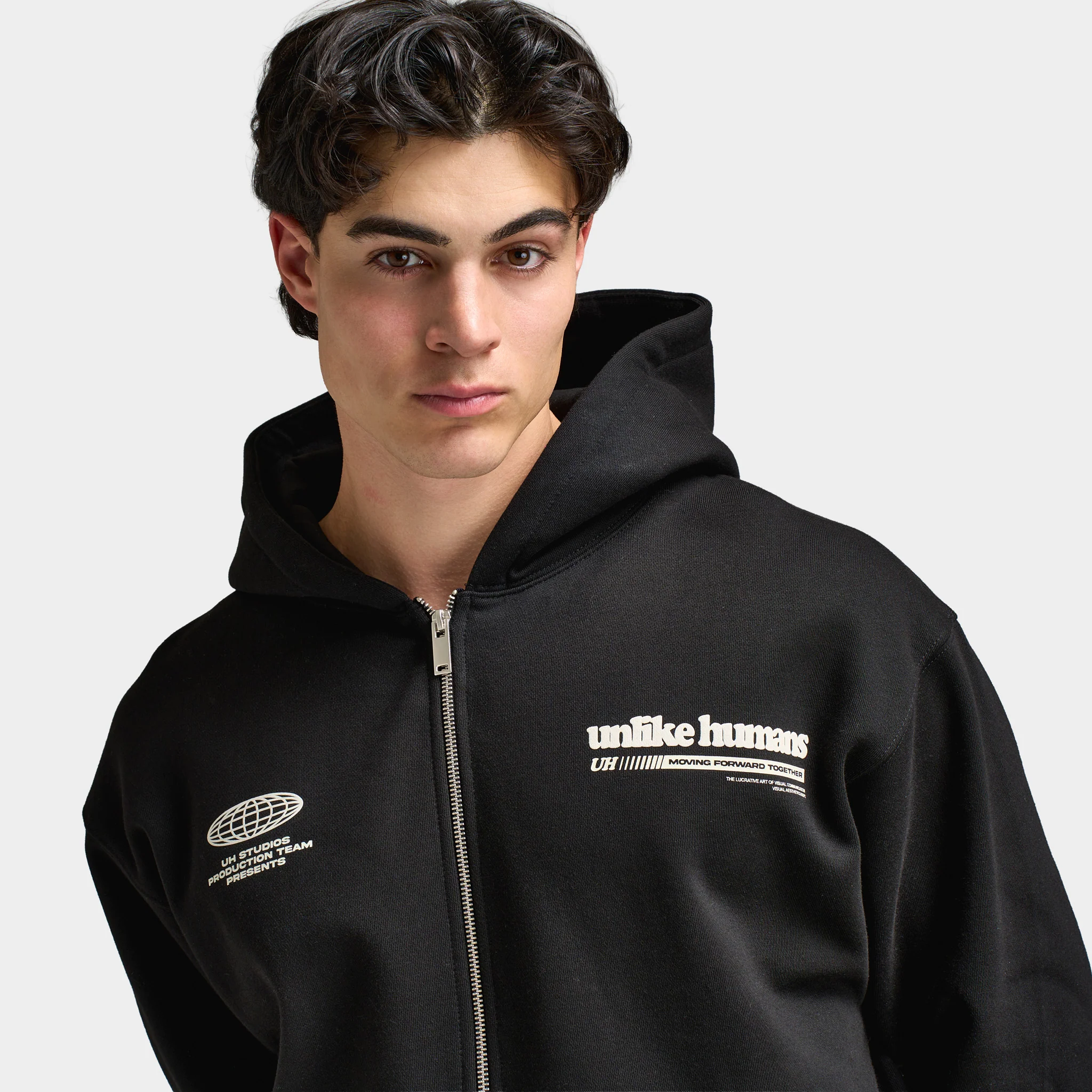 Unlike Humans Highgrade Hoodie Black / Black - Image 3