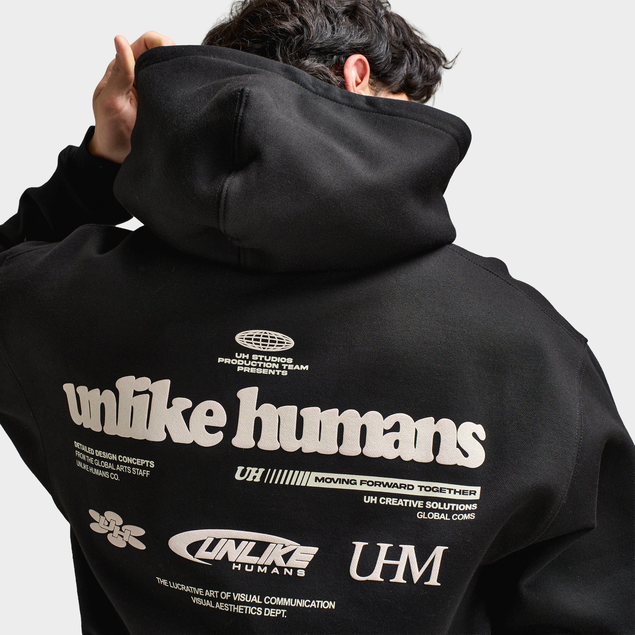 Unlike Humans Highgrade Hoodie Black / Black - Image 4