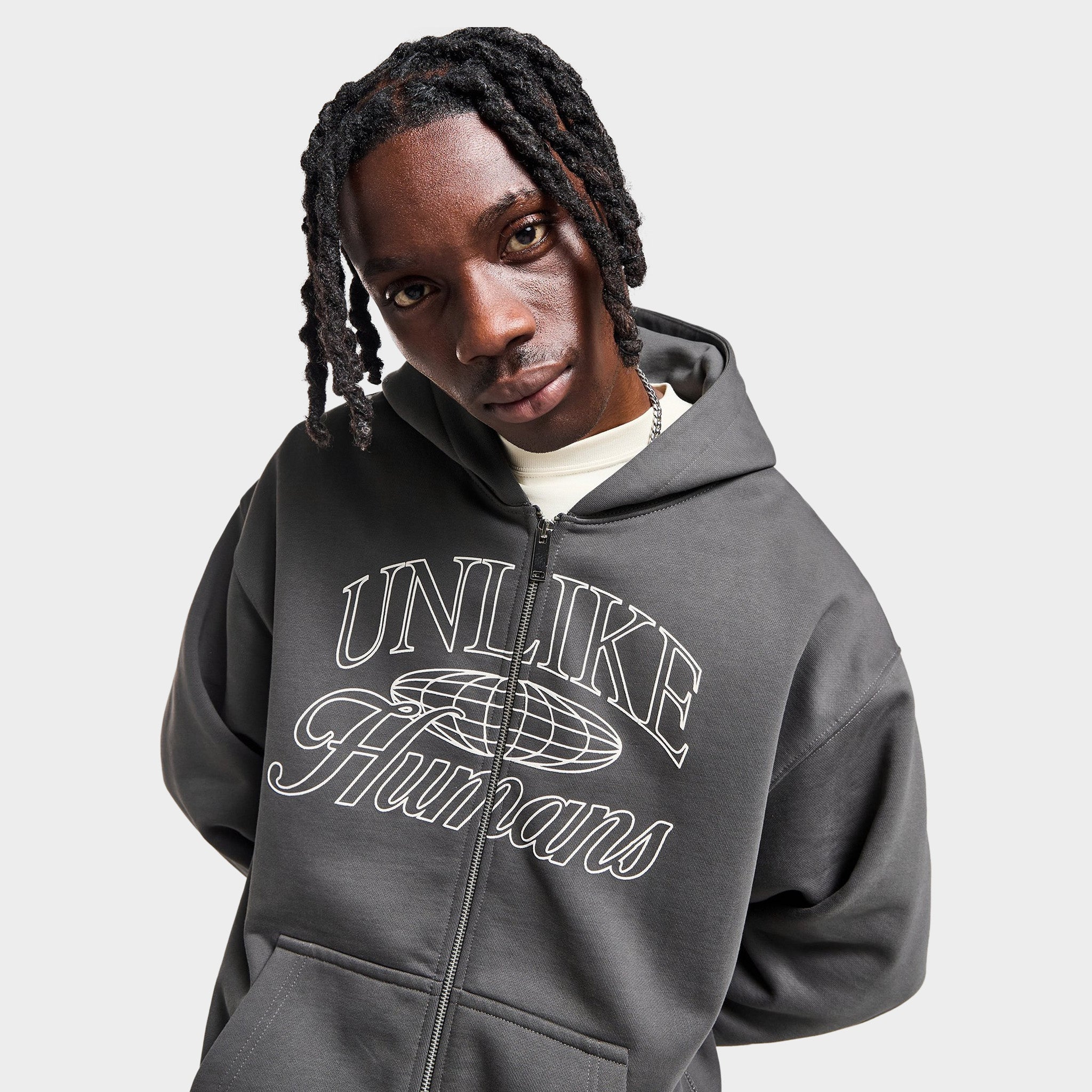 Unlike Humans Inter Full Zip Hoodie / Volcanic Ash - Image 3
