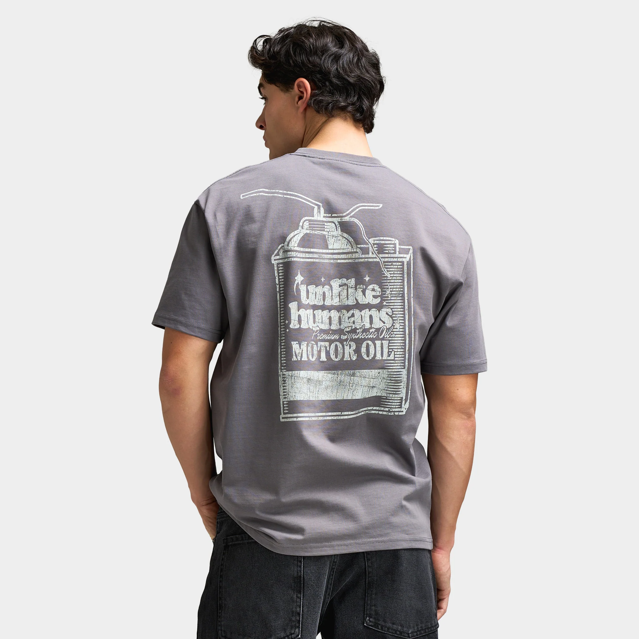 Unlike Humans Men's Graphic Tee / Grey - Image 2