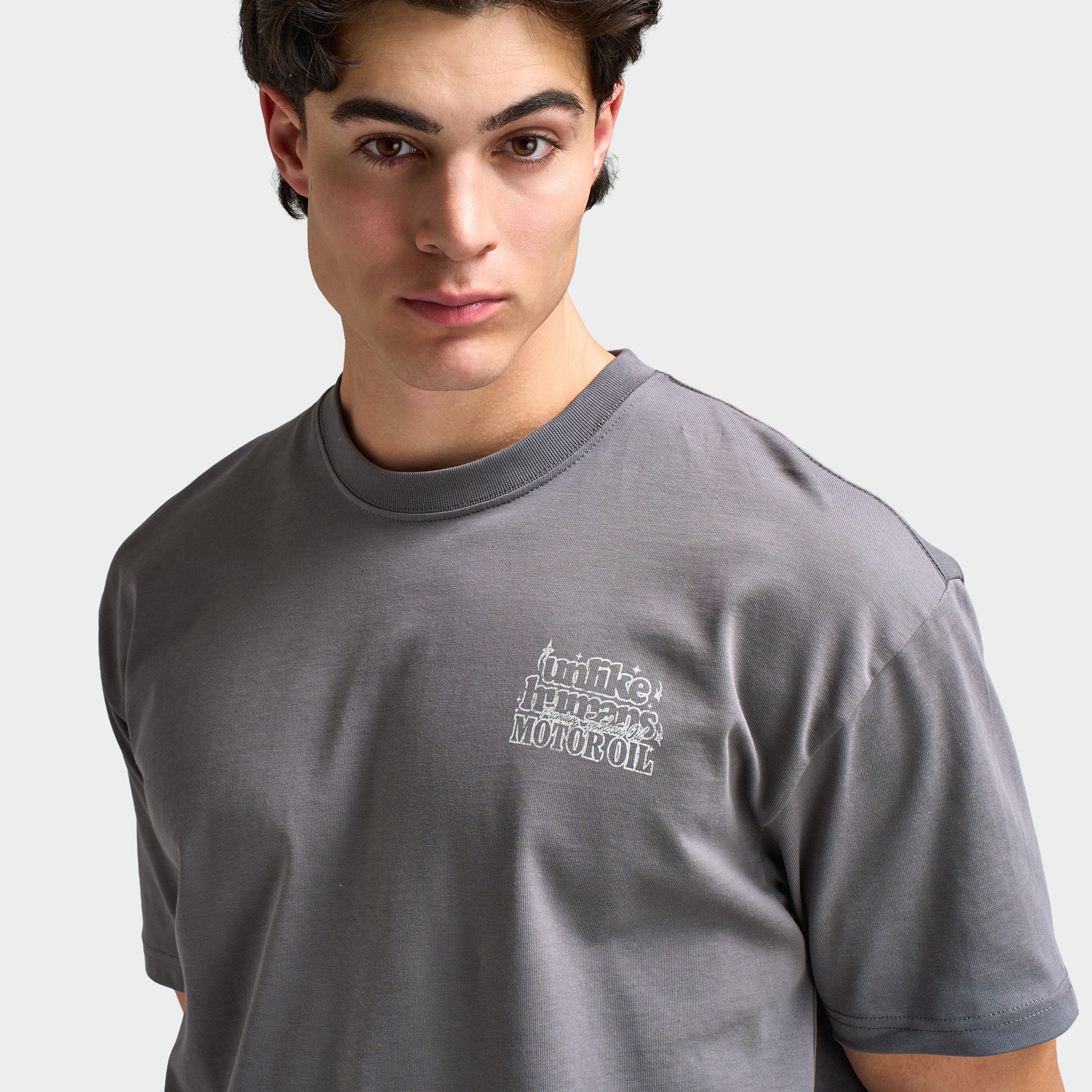 Unlike Humans Men's Graphic Tee / Grey - Image 3