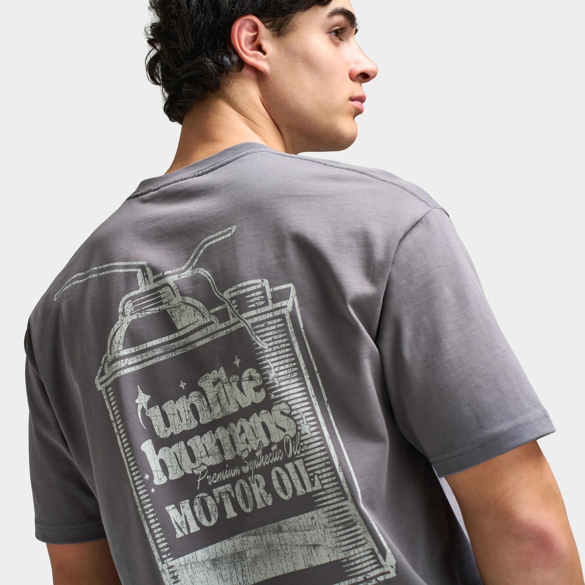 Unlike Humans Men's Graphic Tee / Grey - Image 4