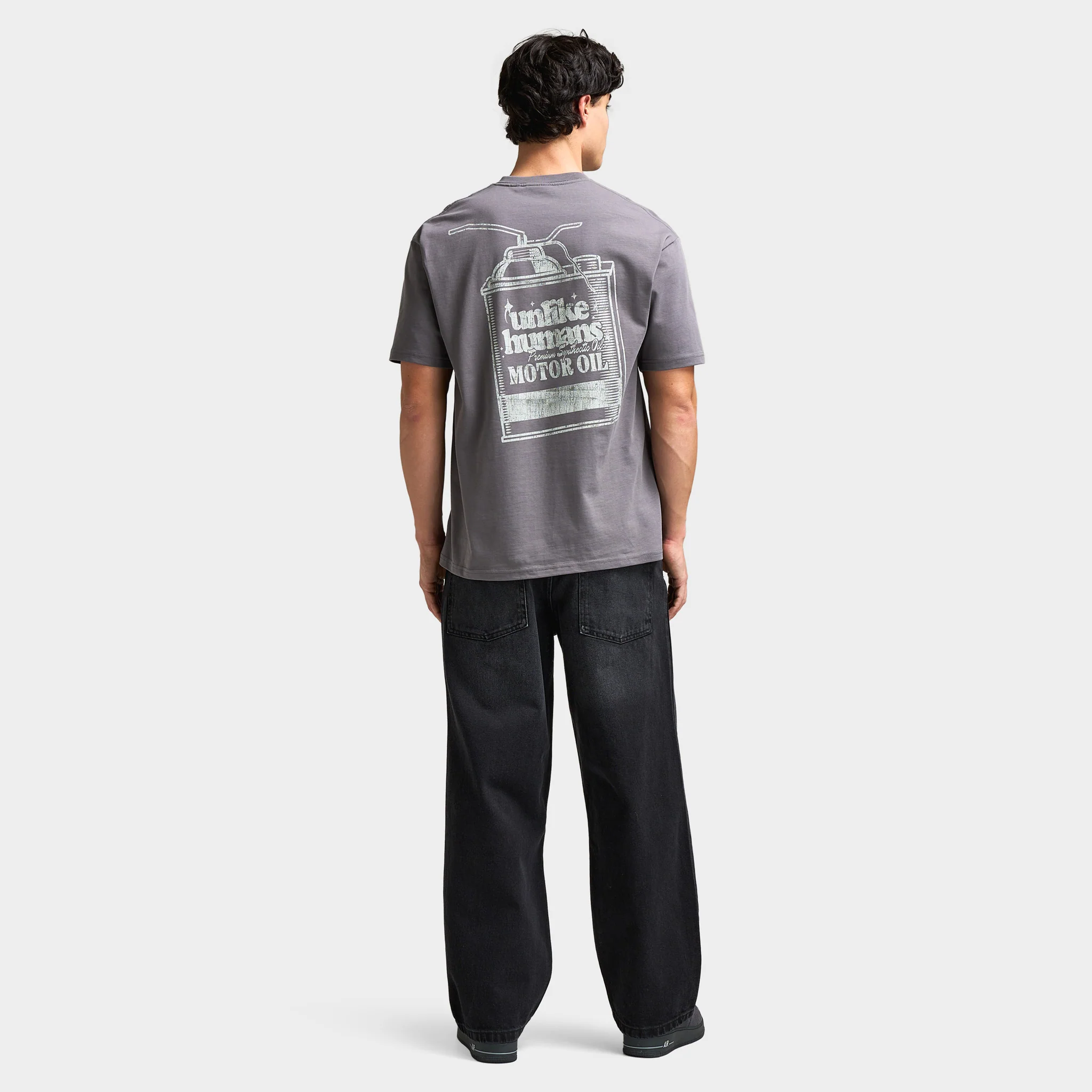 Unlike Humans Men's Graphic Tee / Grey - Image 5