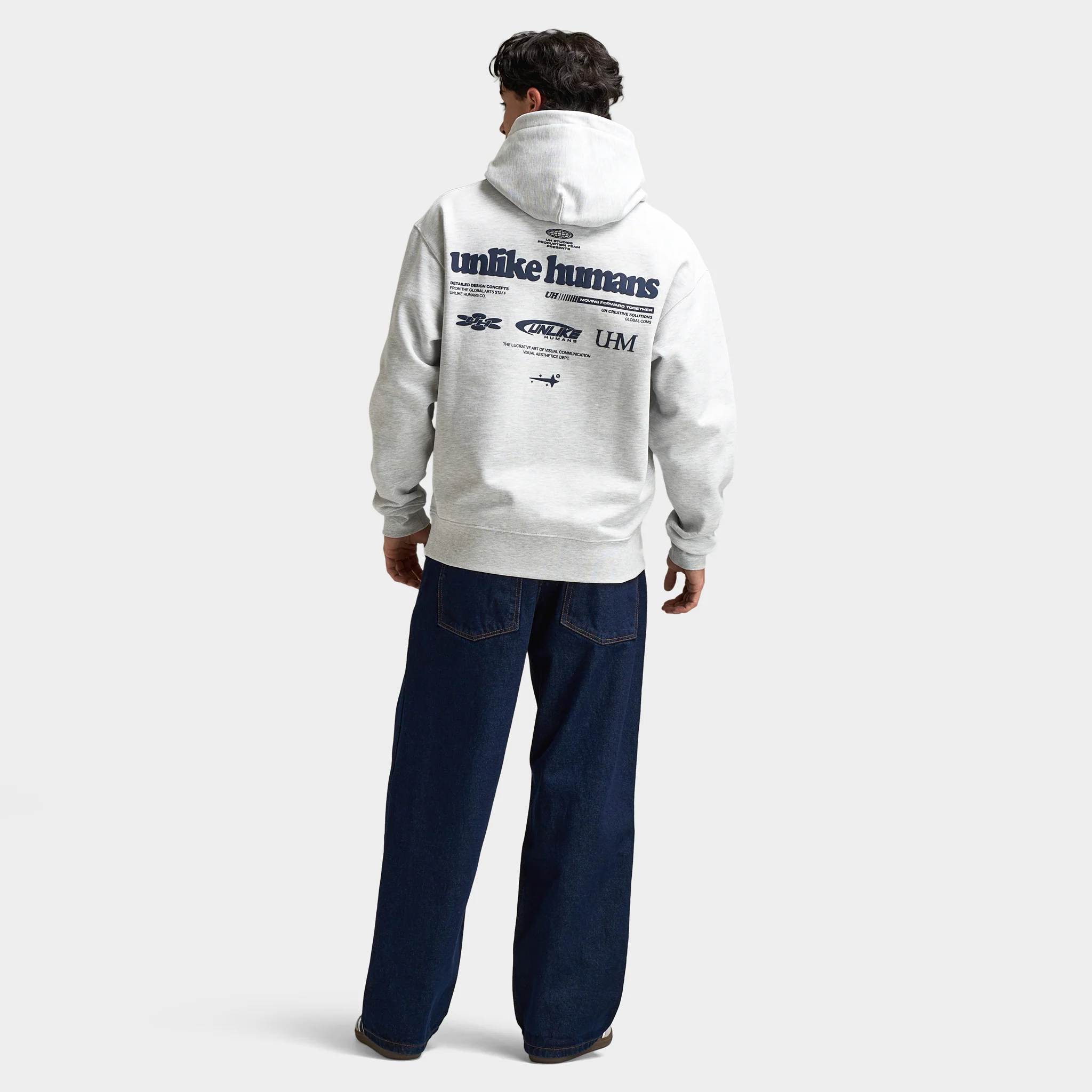 Unlike Humans Hoodie / Light Grey Marl - Image 2