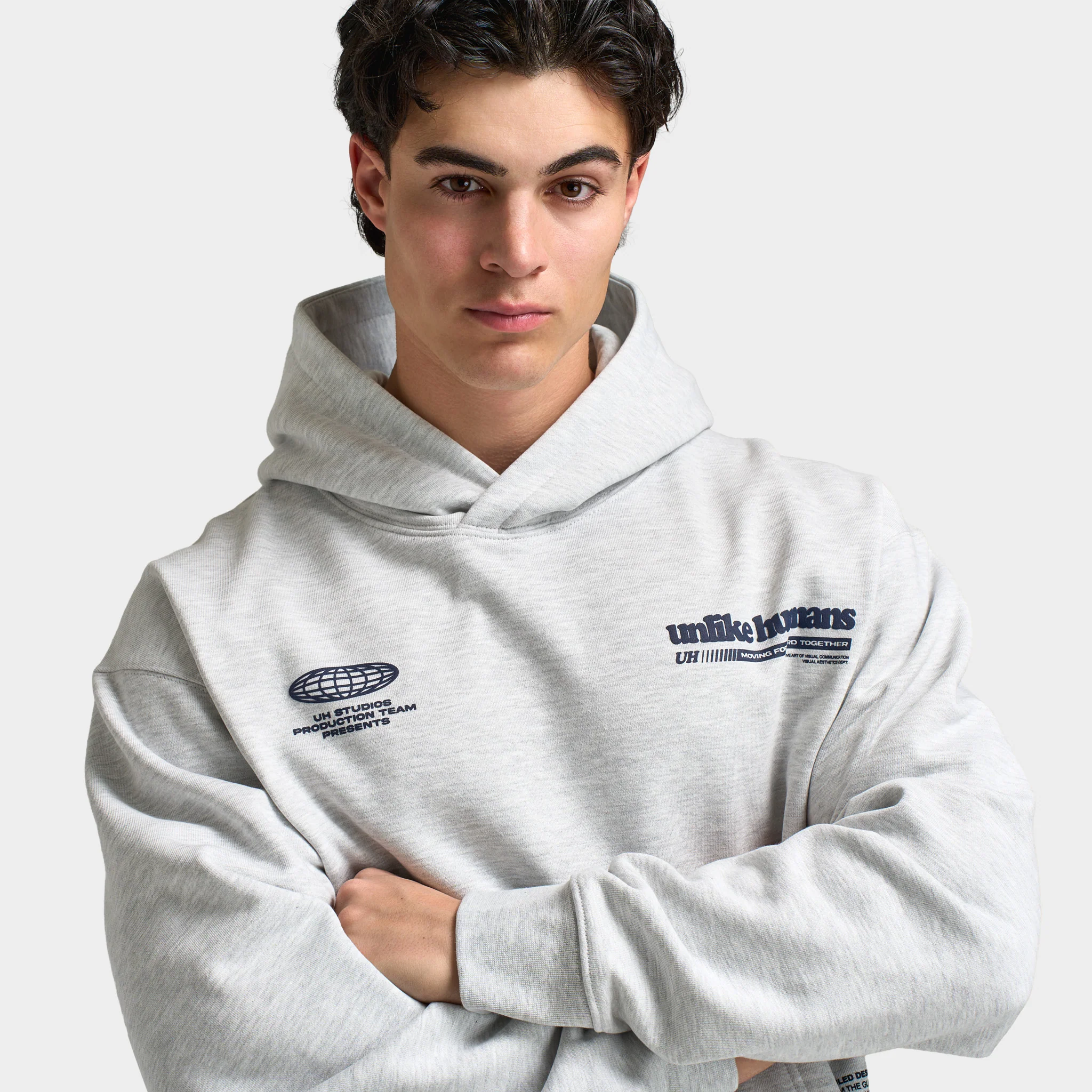 Unlike Humans Hoodie / Light Grey Marl - Image 3