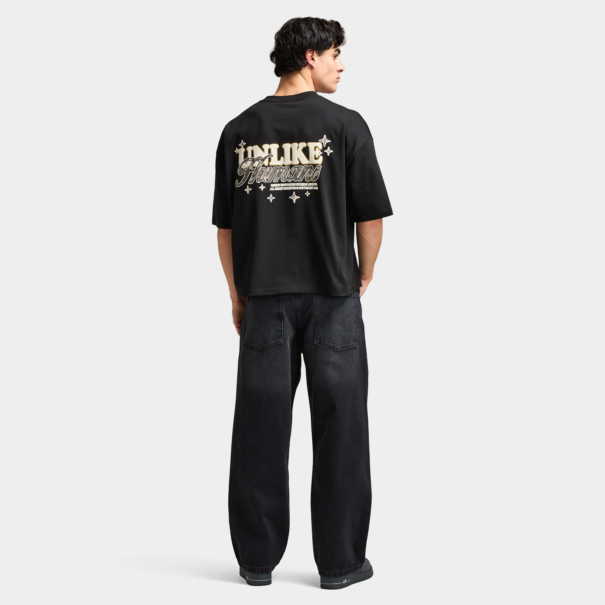 Unlike Humans Steel Graphic T-Shirt / Black - Image 2