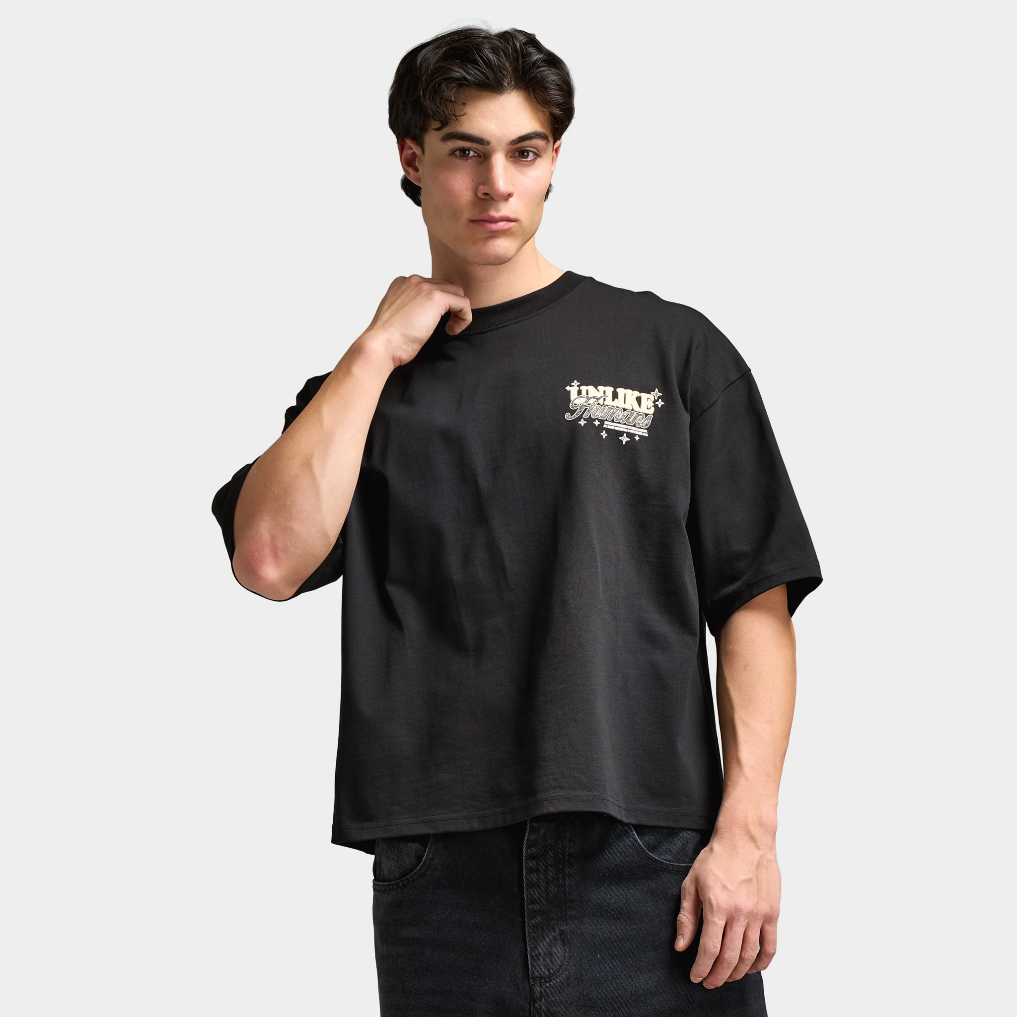 Unlike Humans Steel Graphic T-Shirt / Black - Image 5