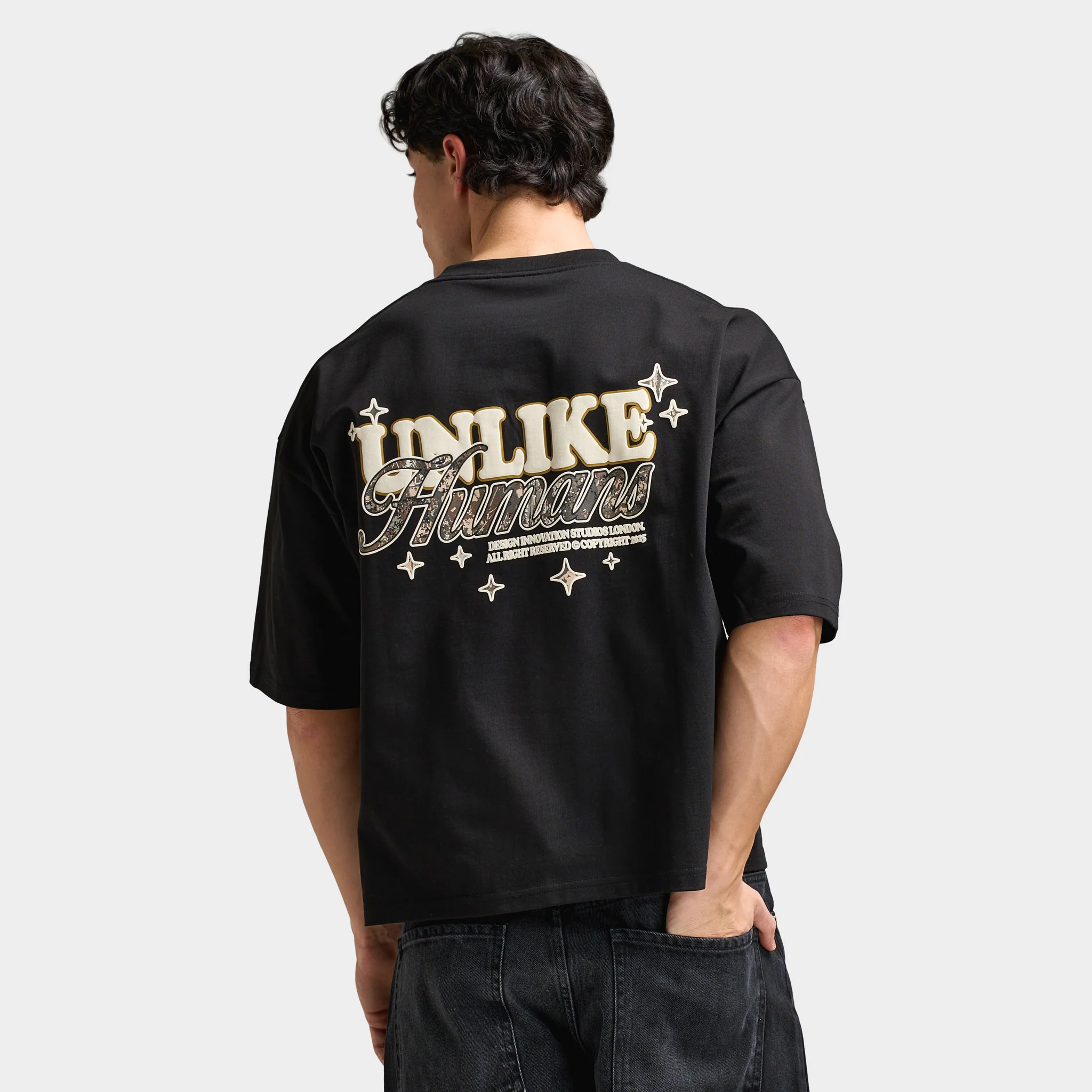Unlike Humans Steel Graphic T-Shirt / Black - Image 6