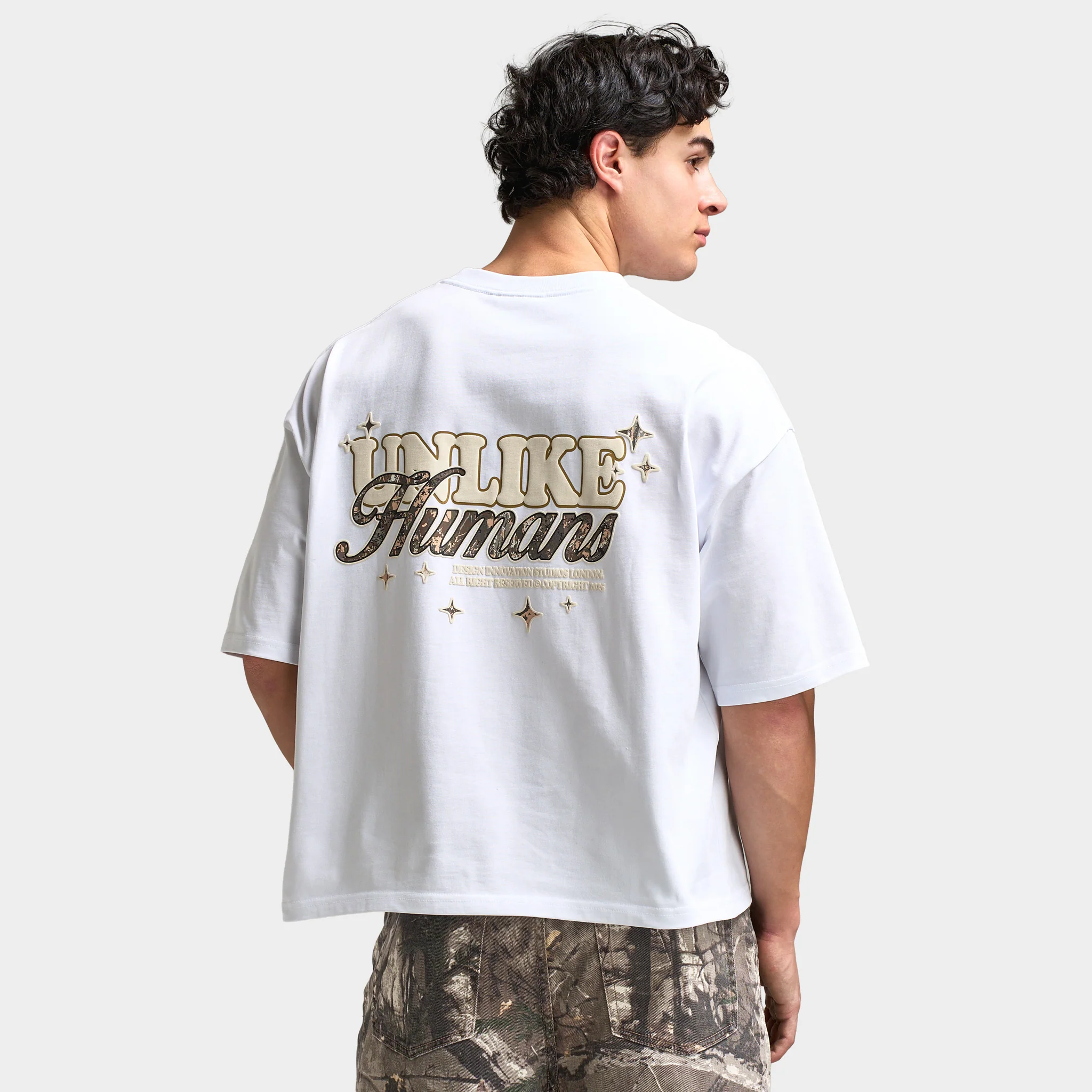 Unlike Humans Steel Graphic T-Shirt / White - Image 2