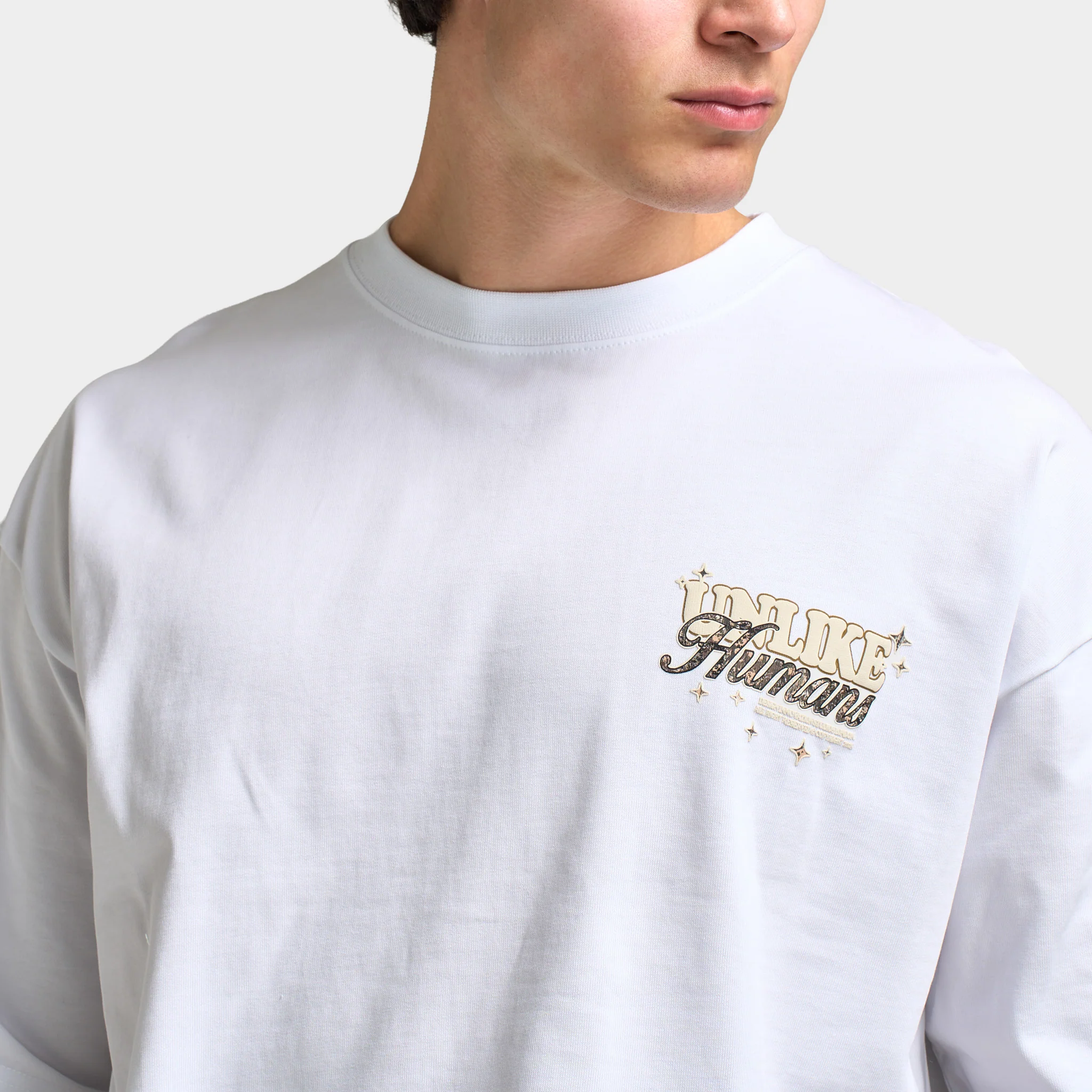 Unlike Humans Steel Graphic T-Shirt / White - Image 3