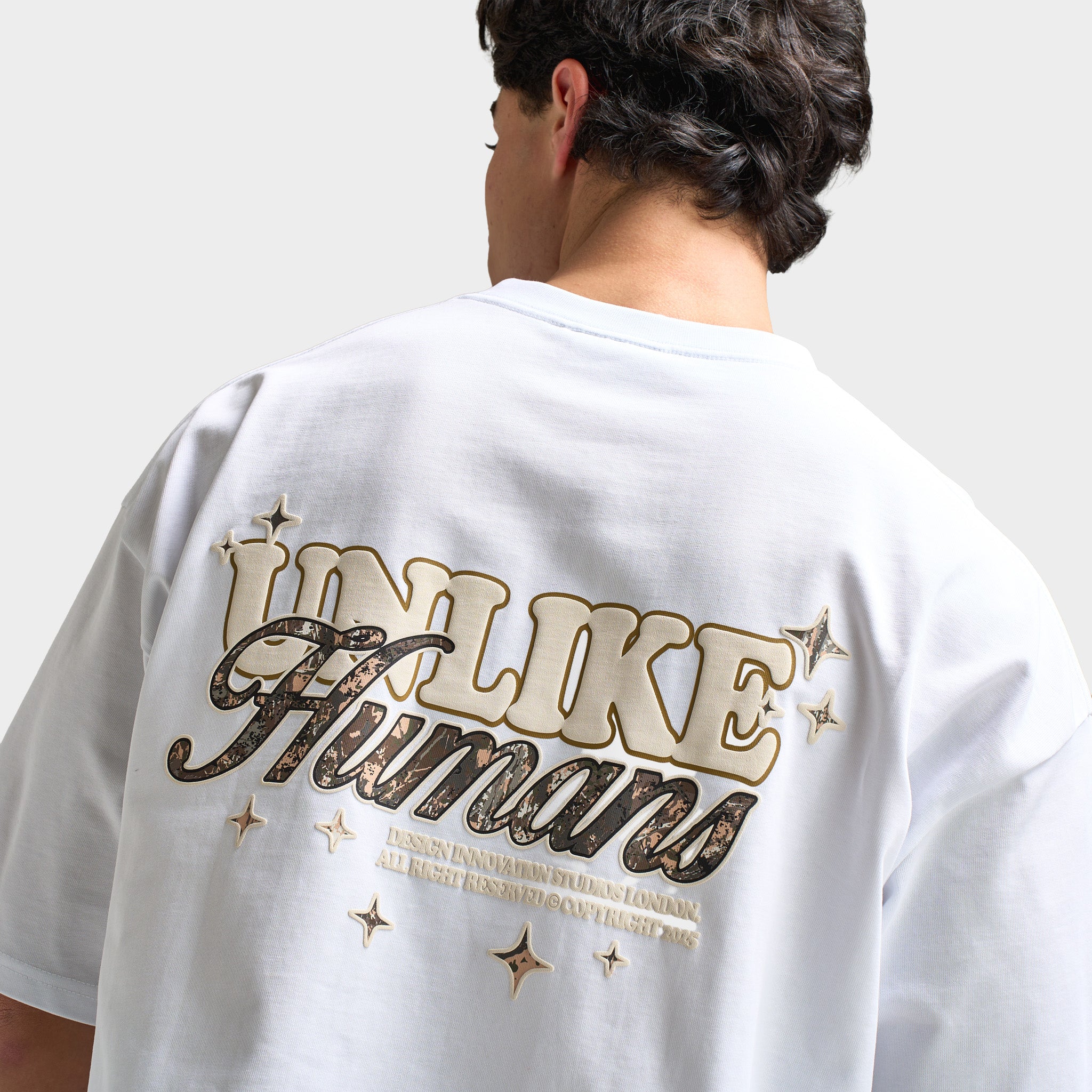 Unlike Humans Steel Graphic T-Shirt / White - Image 4
