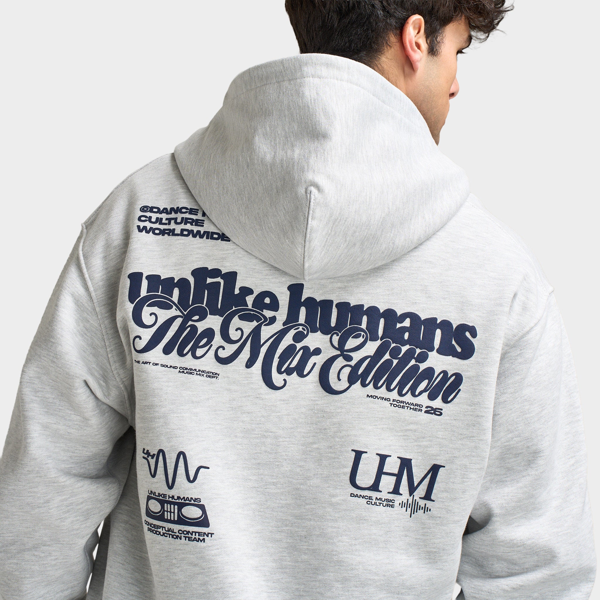 Unlike Humans Mixer Full-Zip Hoodie / Grey Marl - Image 4