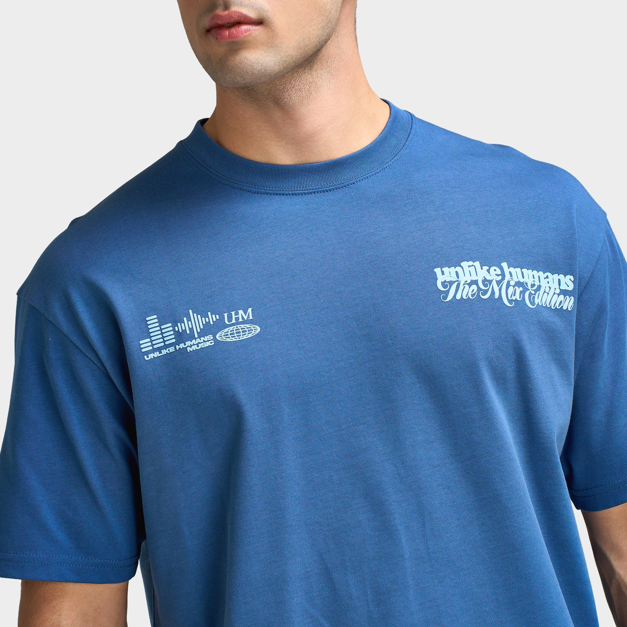 Unlike Humans Mixer T-Shirt / True Navy Sky - Image 4