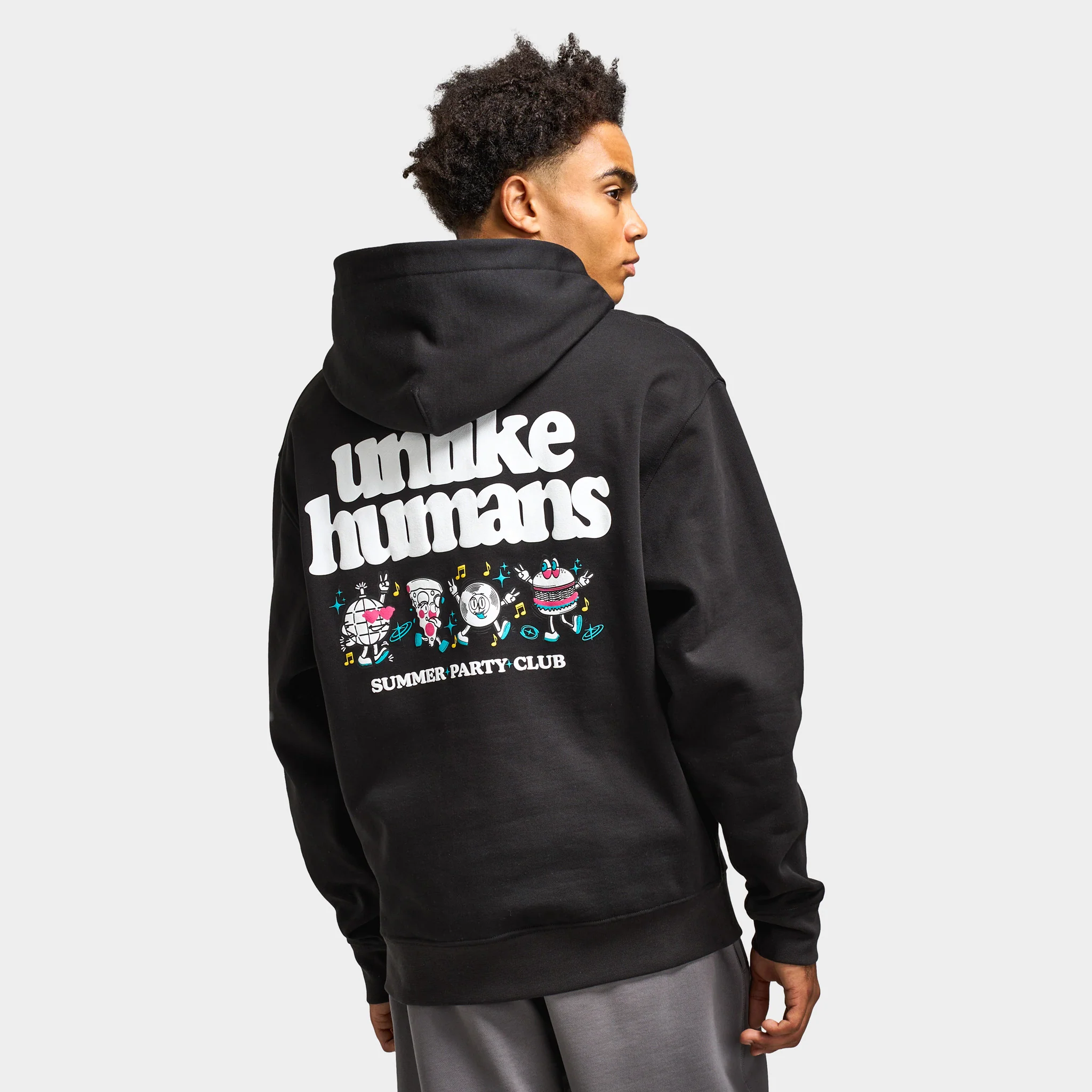 Unlike Humans Party Club Hoodie / Black - Image 2