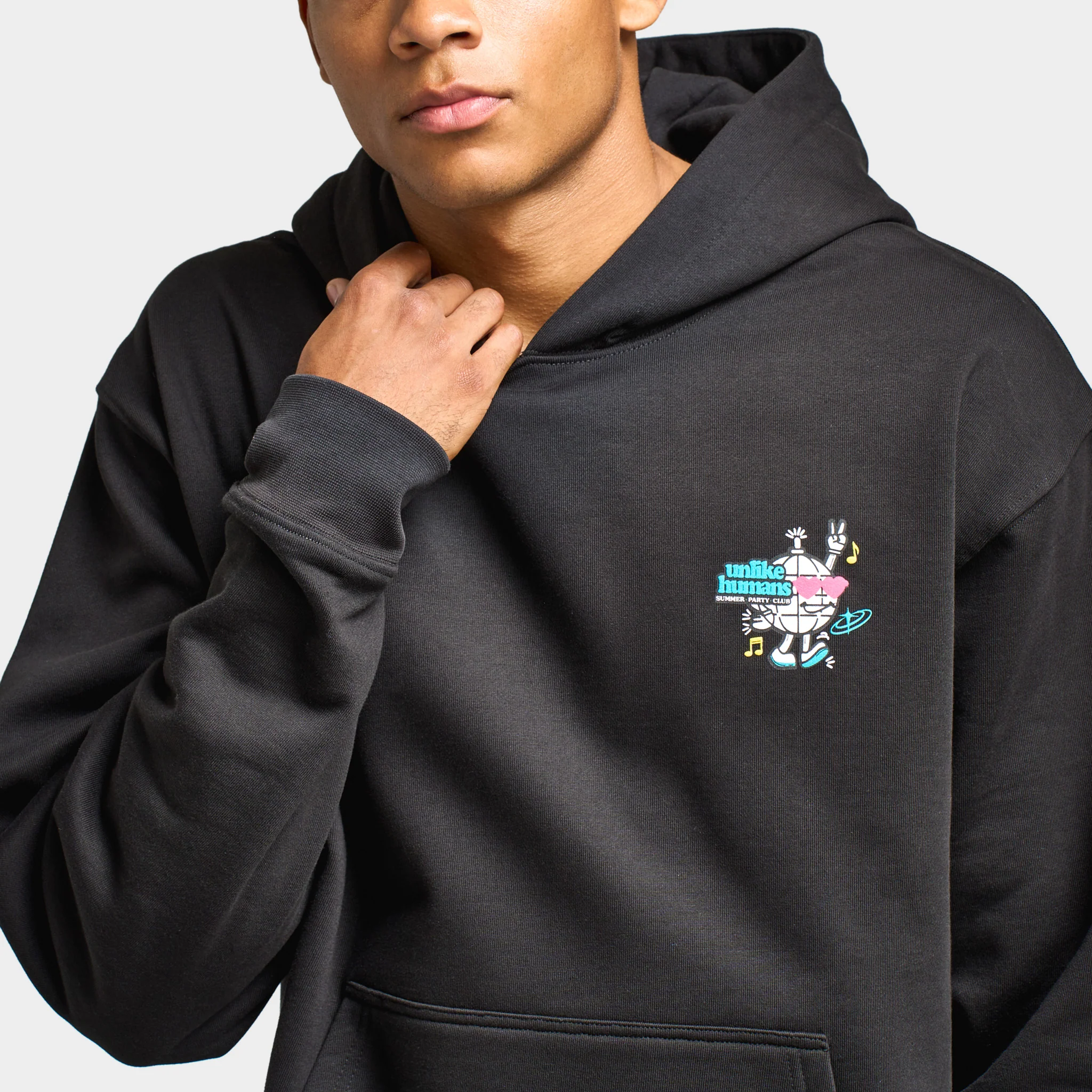 Unlike Humans Party Club Hoodie / Black - Image 3